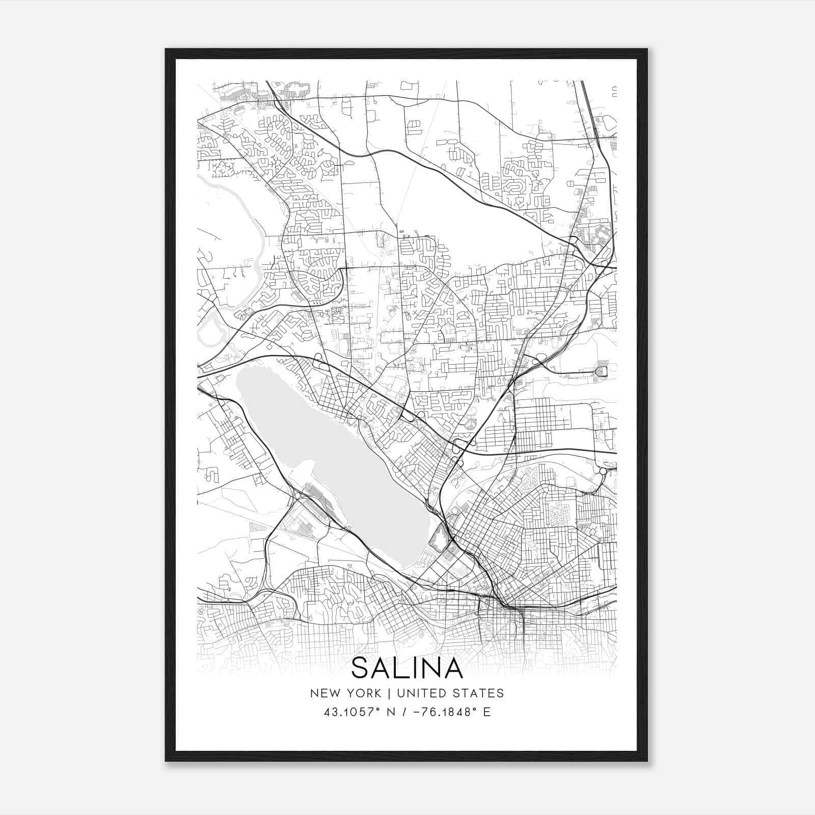 Salina New York Map Poster, Modern Home Decor Wall Art Print Salina New York Map Poster, Modern Home Decor Wall Art Print