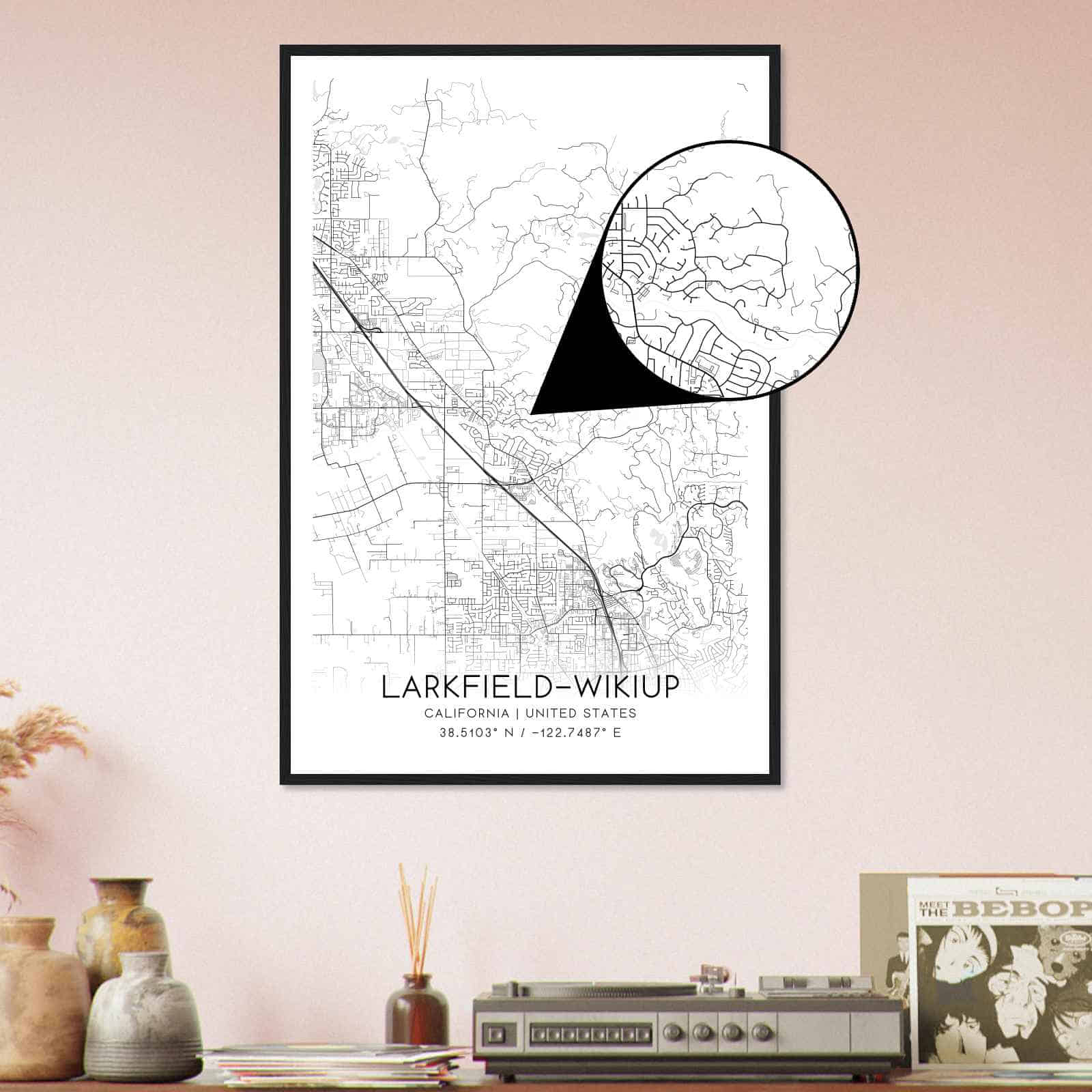 Deerfield Kansas Map Poster, Modern Home Decor Wall Art Print (Copy)