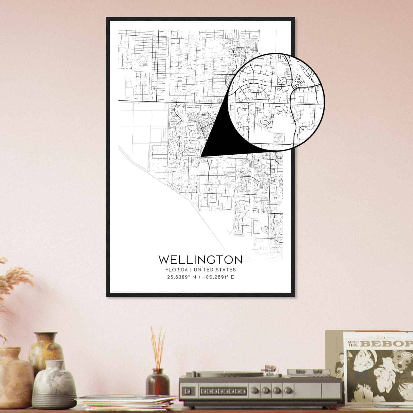 Deerfield Kansas Map Poster, Modern Home Decor Wall Art Print (Copy)