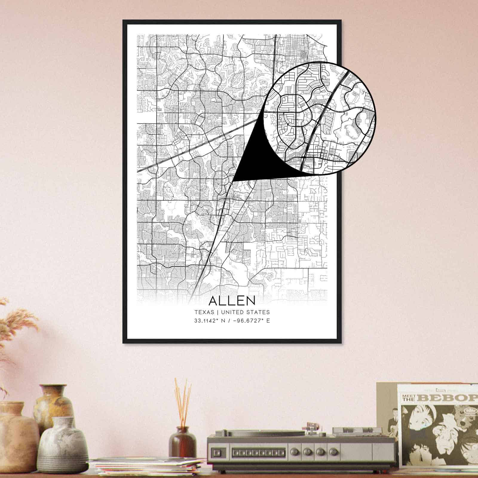 Deerfield Kansas Map Poster, Modern Home Decor Wall Art Print (Copy)