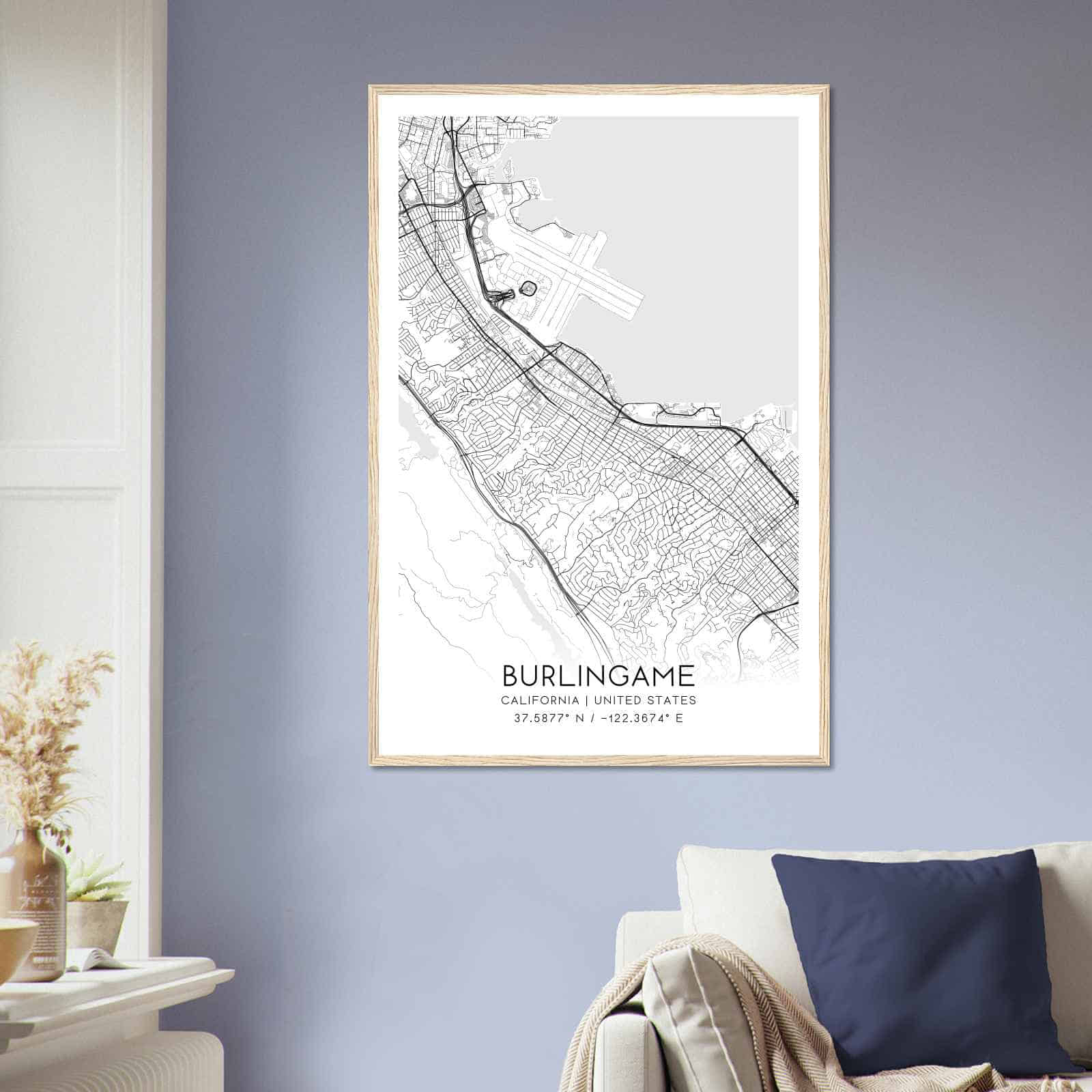 Deerfield Kansas Map Poster, Modern Home Decor Wall Art Print (Copy)