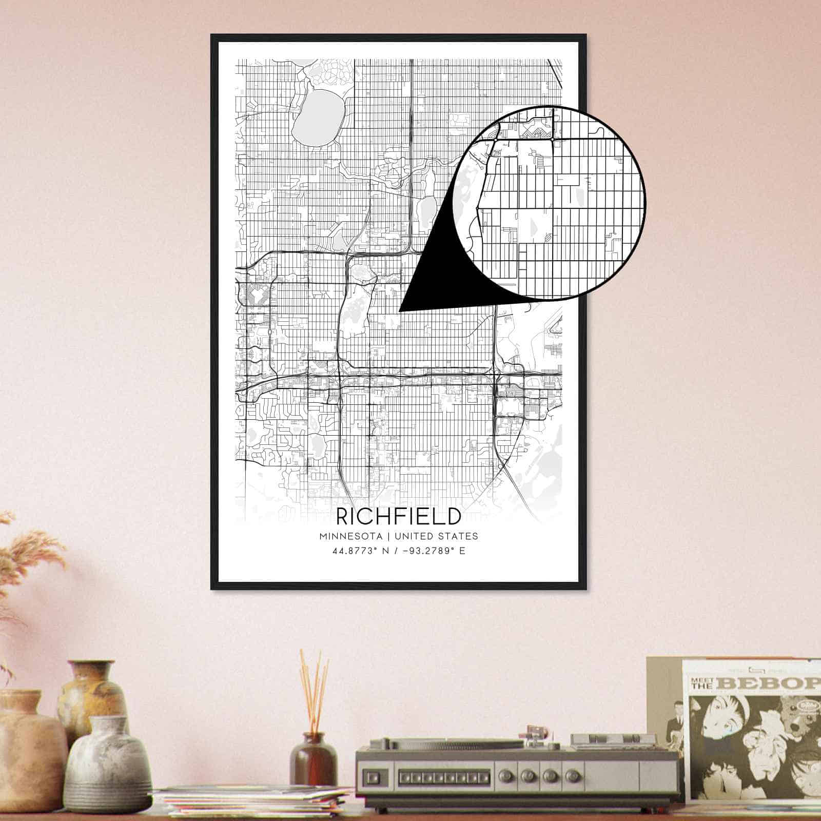 Deerfield Kansas Map Poster, Modern Home Decor Wall Art Print (Copy)