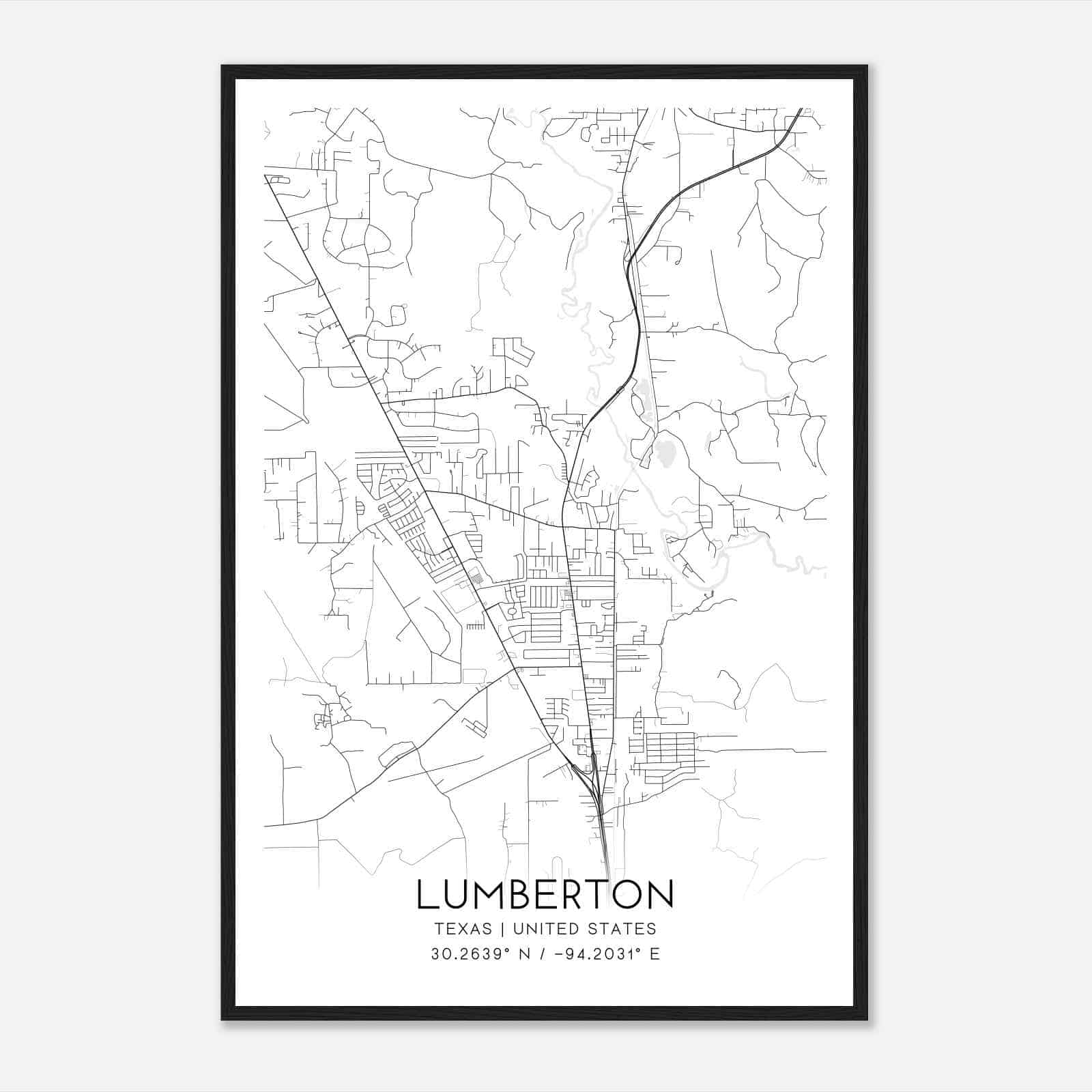 Lumberton Texas Map Poster, Modern Home Decor Wall Art Print Lumberton Texas Map Poster, Modern Home Decor Wall Art Print