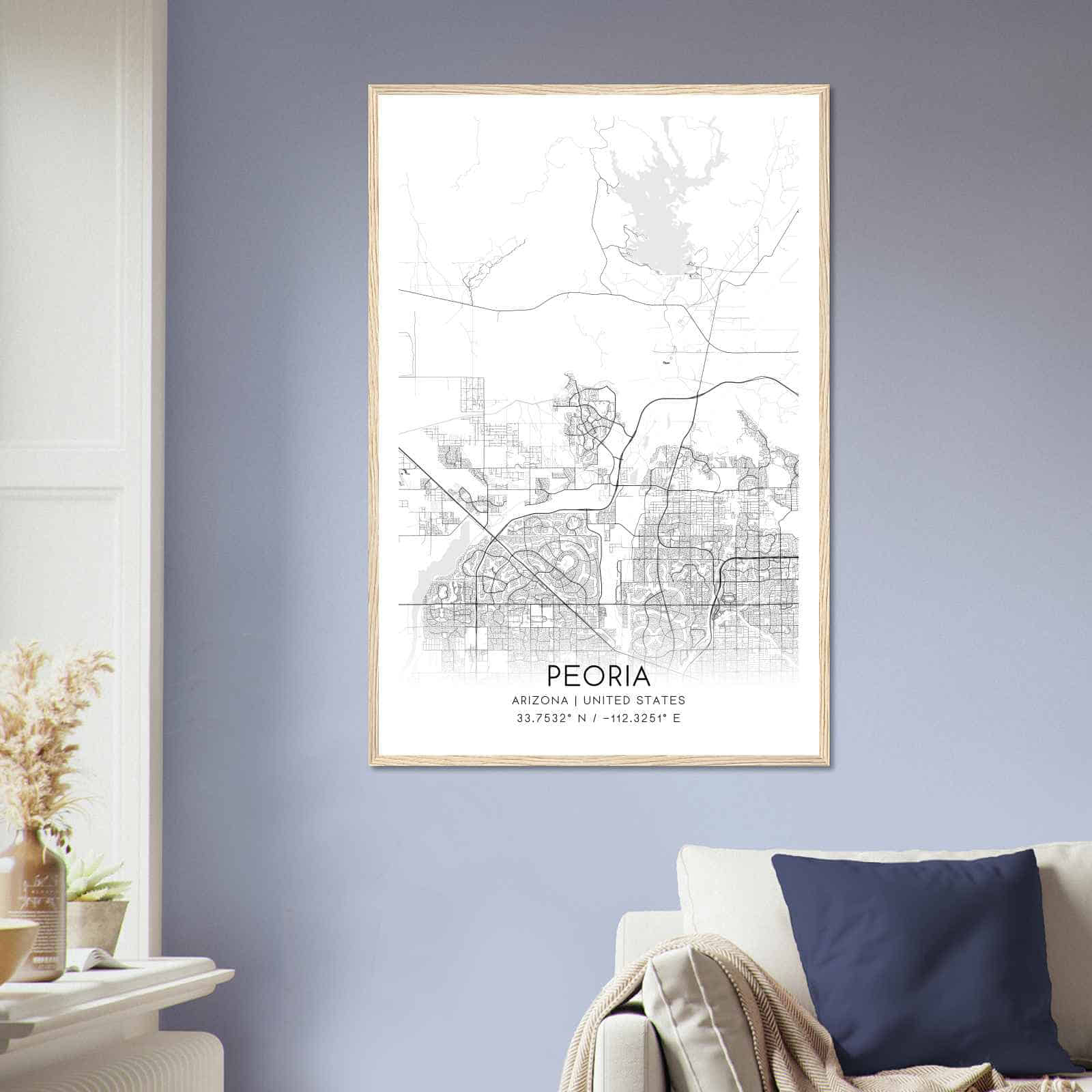 Deerfield Kansas Map Poster, Modern Home Decor Wall Art Print (Copy)