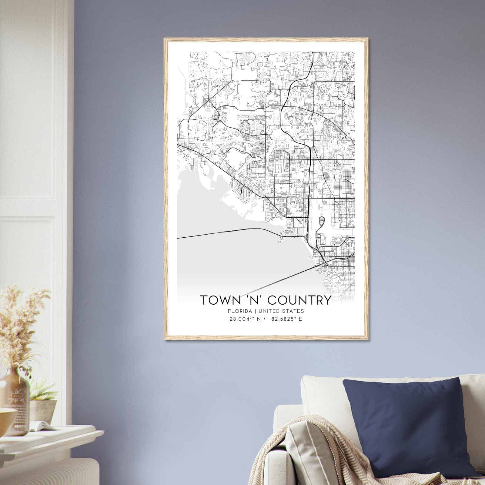 Deerfield Kansas Map Poster, Modern Home Decor Wall Art Print (Copy)