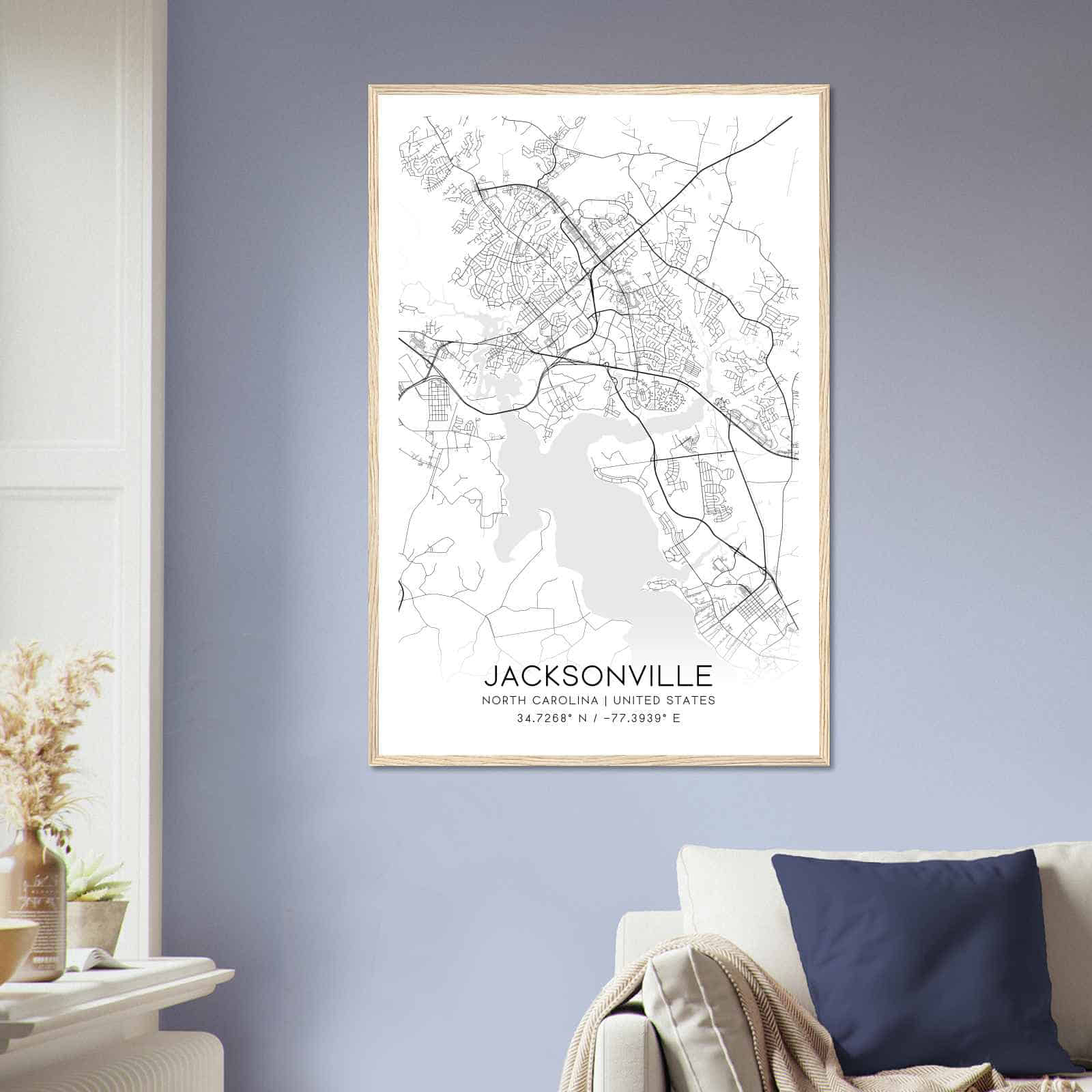 Deerfield Kansas Map Poster, Modern Home Decor Wall Art Print (Copy)