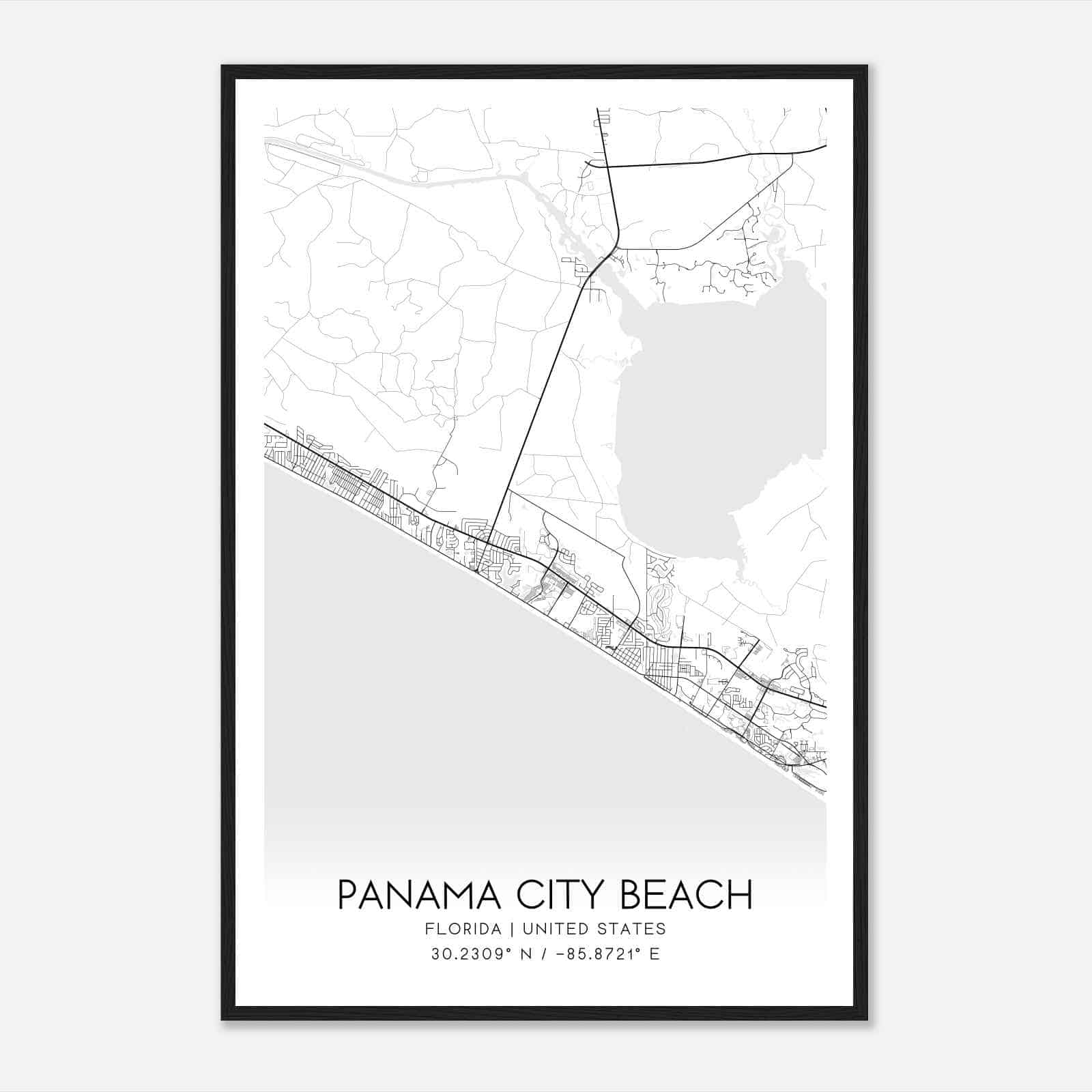 Panama City Beach Florida Map Poster, Modern Home Decor Wall Art Print Panama City Beach Florida Map Poster, Modern Home Decor Wall Art Print