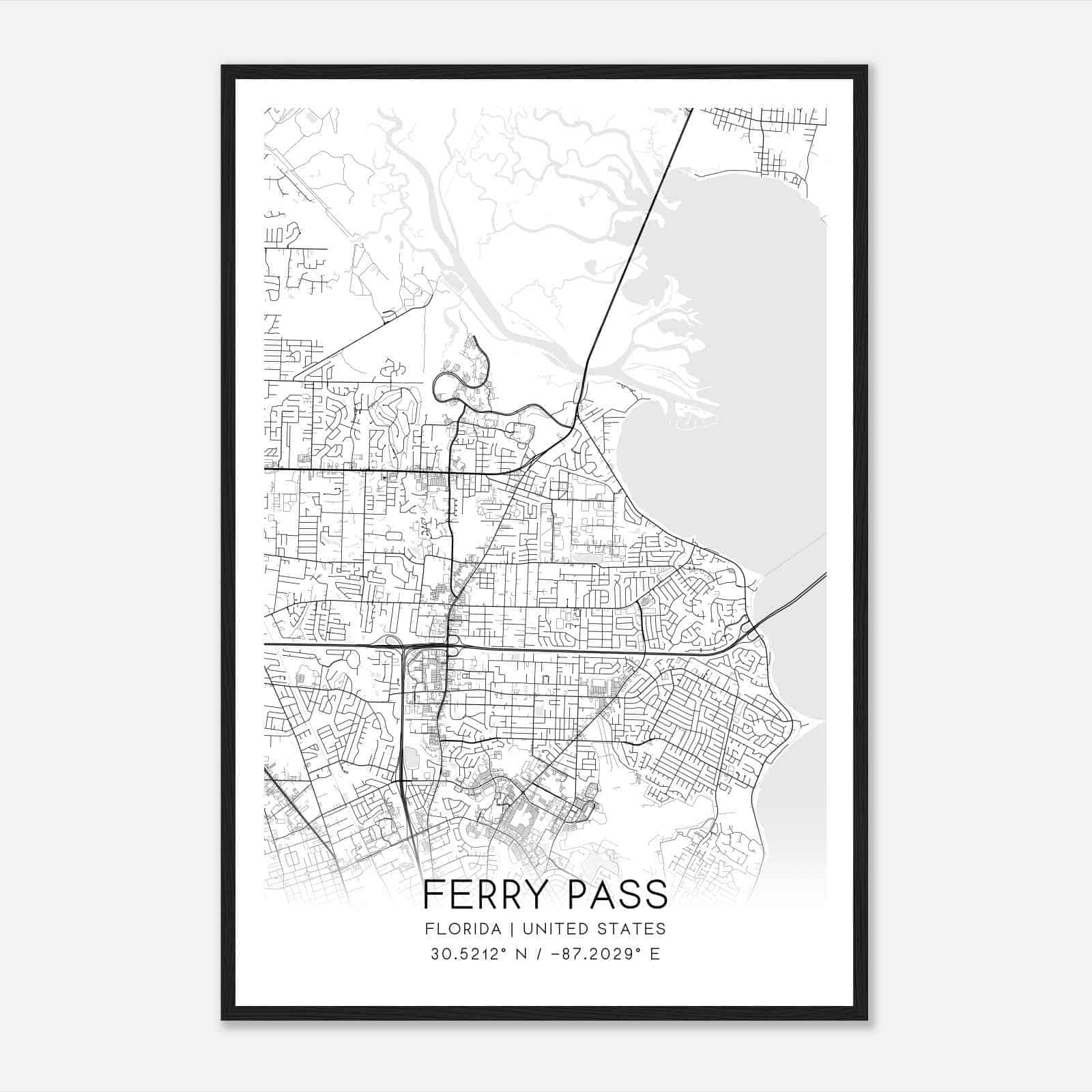 Custom Ferry Pass United States Map Poster Mapmory
