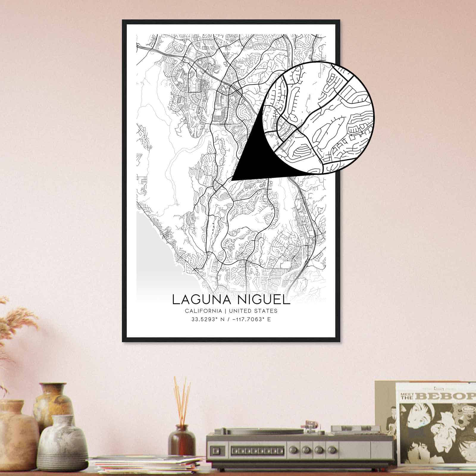 Deerfield Kansas Map Poster, Modern Home Decor Wall Art Print (Copy)