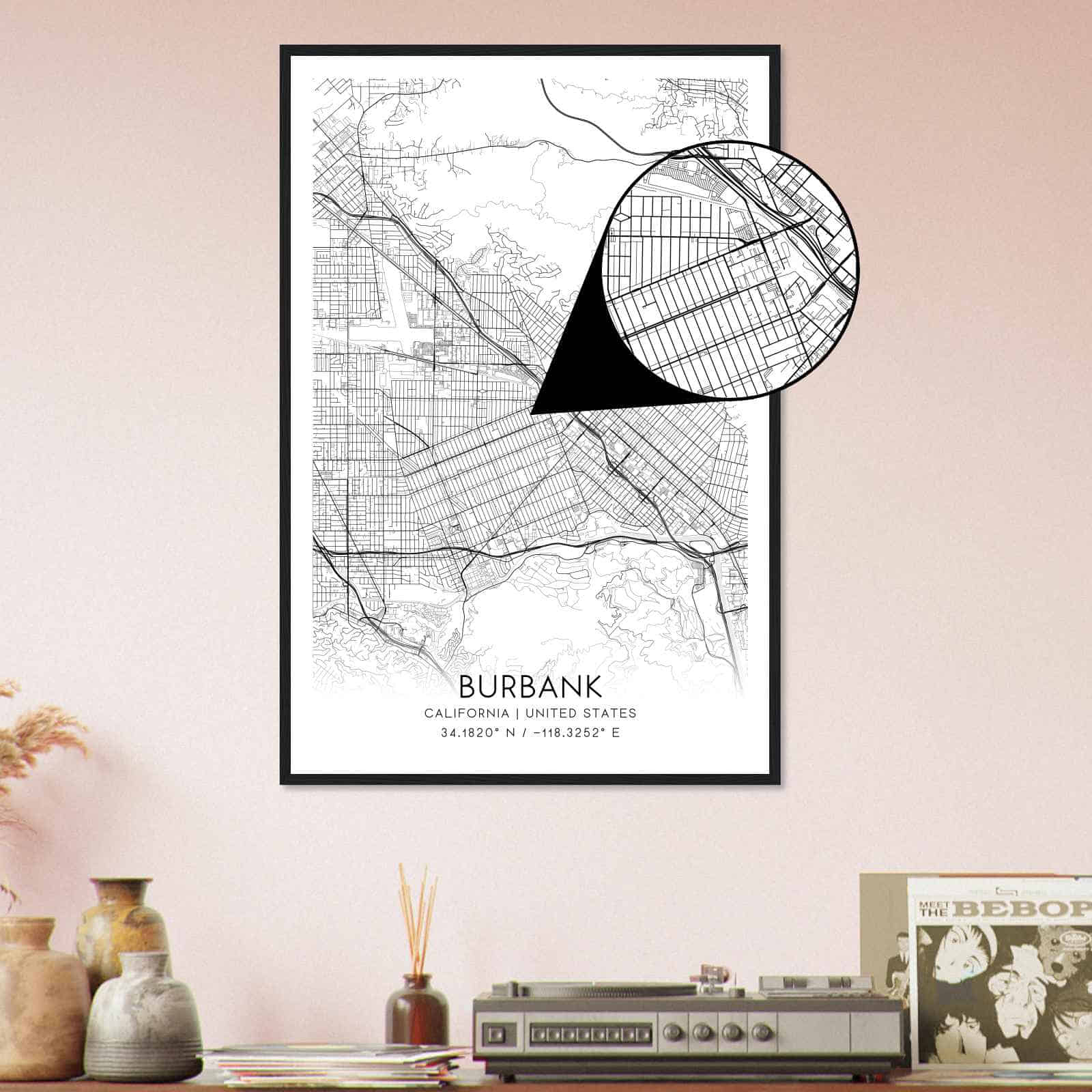 Deerfield Kansas Map Poster, Modern Home Decor Wall Art Print (Copy)