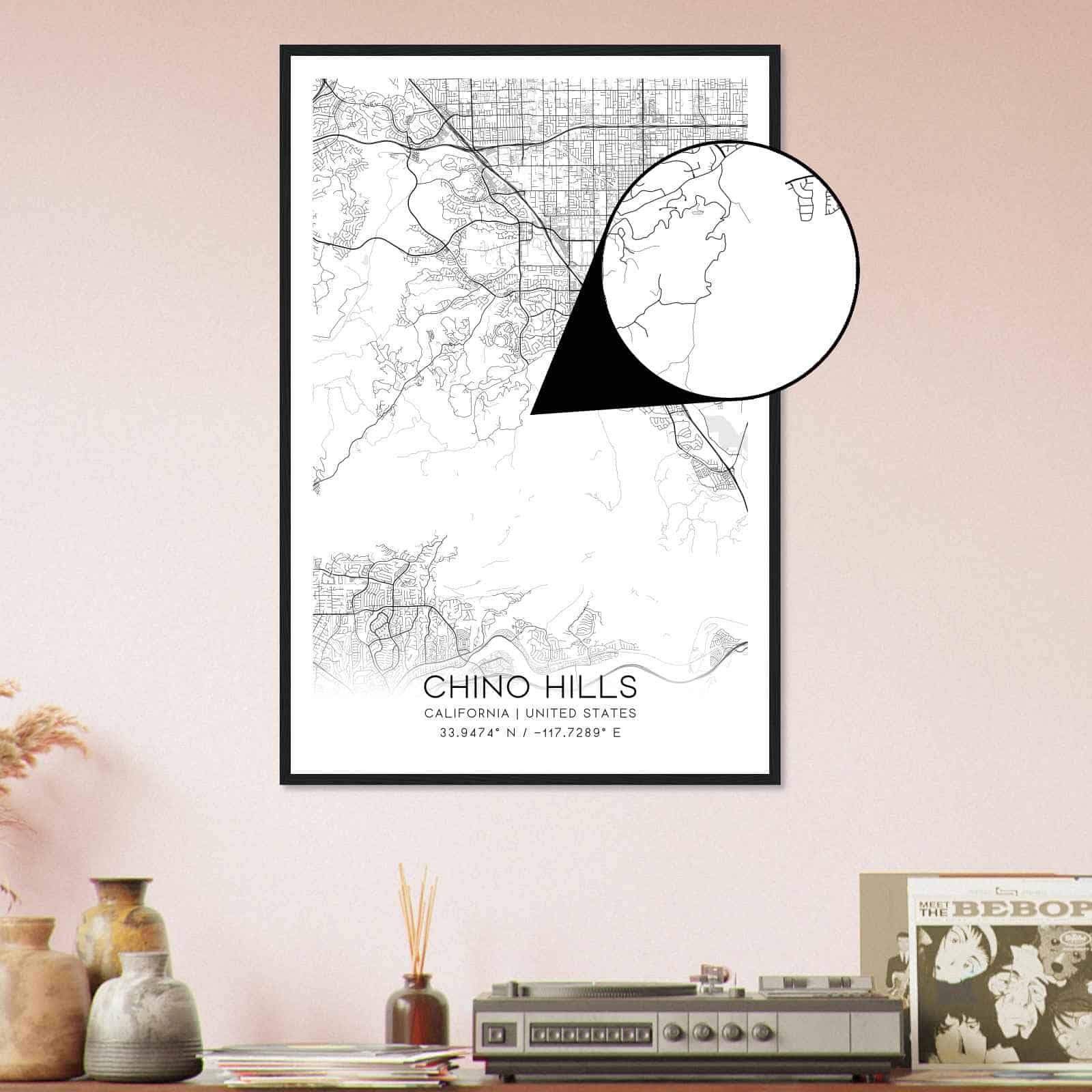 Deerfield Kansas Map Poster, Modern Home Decor Wall Art Print (Copy)