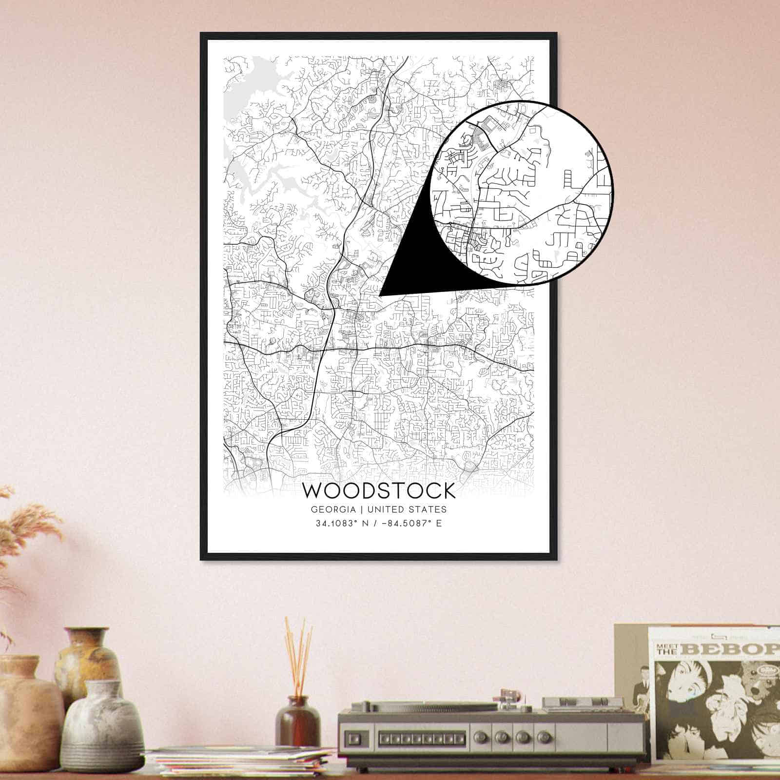 Deerfield Kansas Map Poster, Modern Home Decor Wall Art Print (Copy)