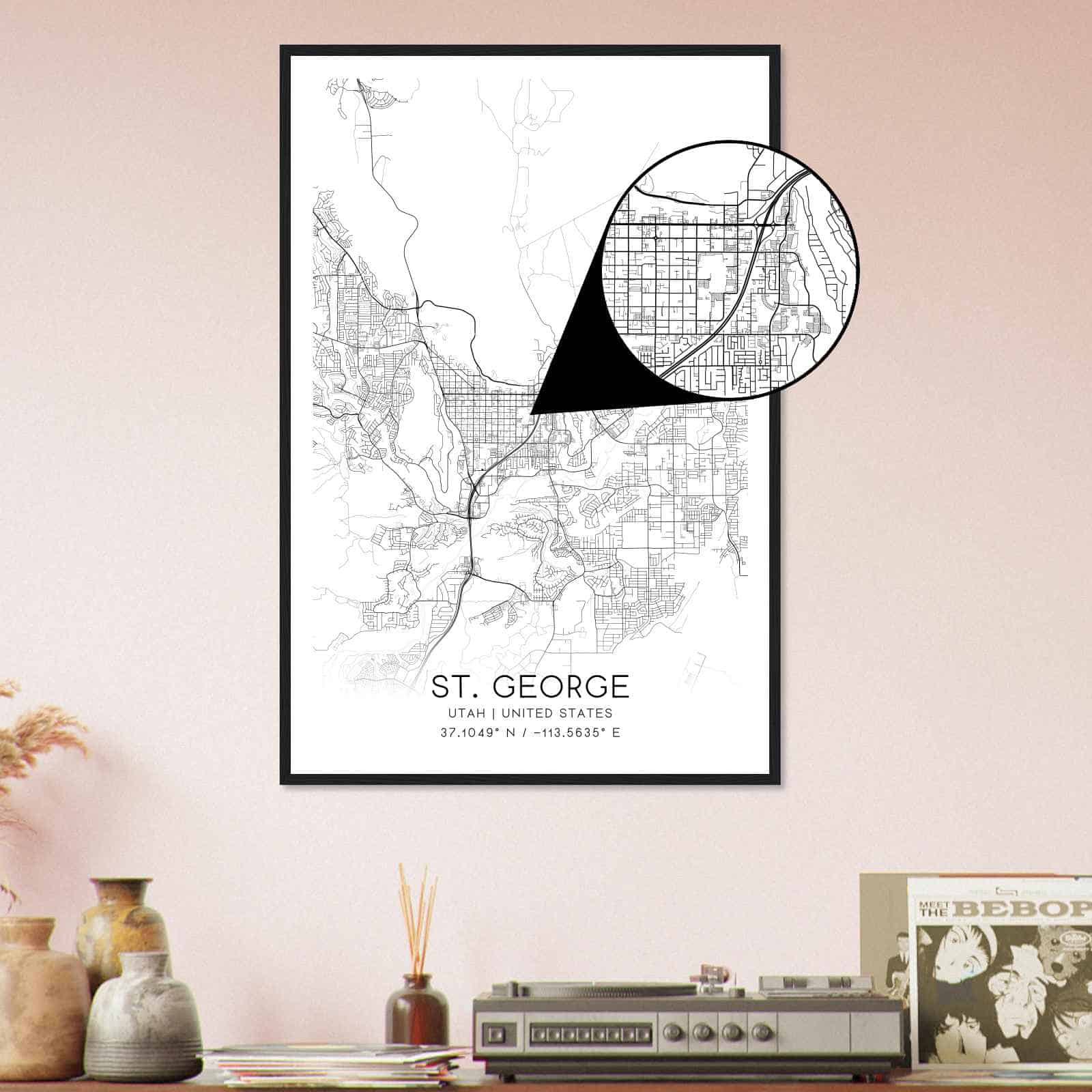 Deerfield Kansas Map Poster, Modern Home Decor Wall Art Print (Copy)
