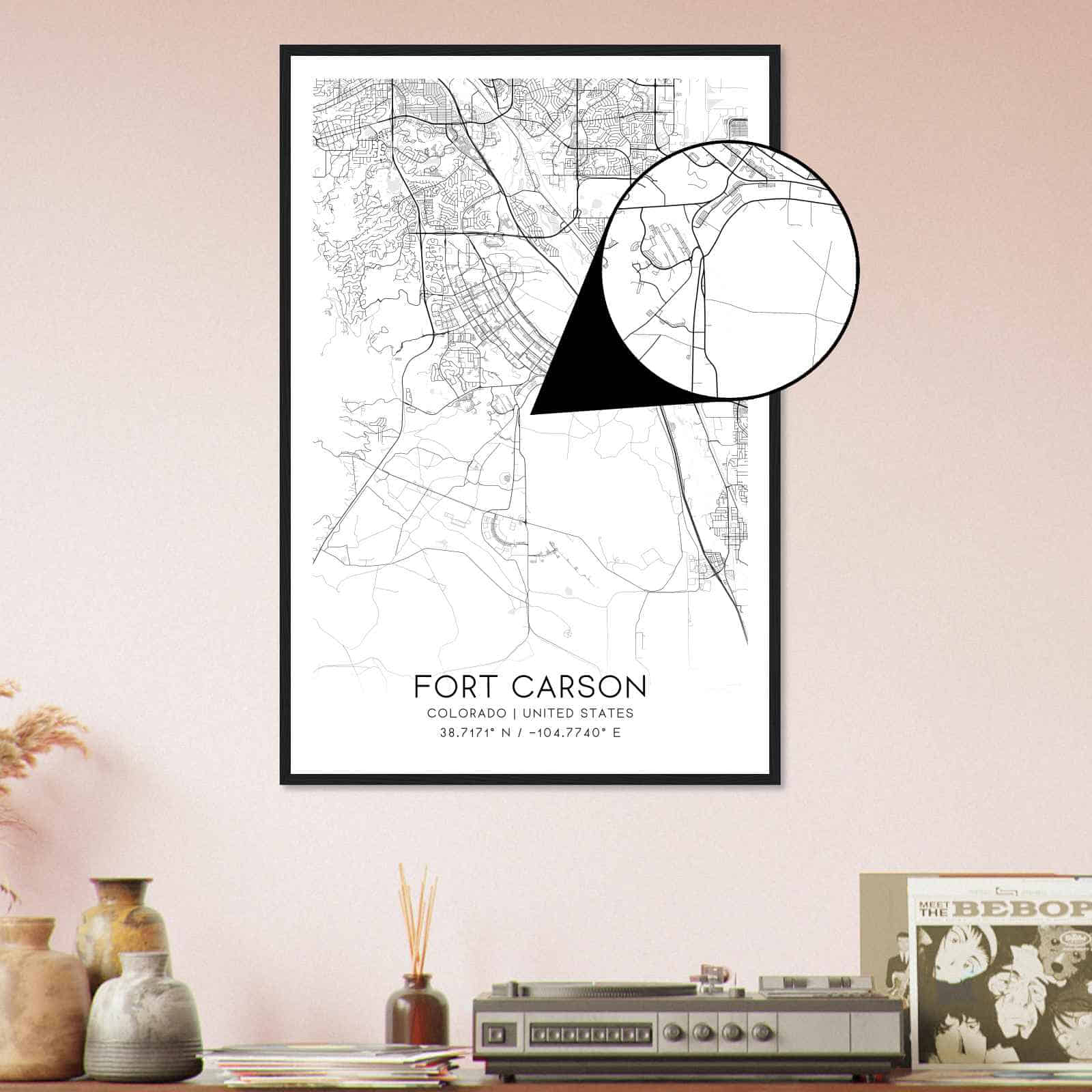 Deerfield Kansas Map Poster, Modern Home Decor Wall Art Print (Copy)
