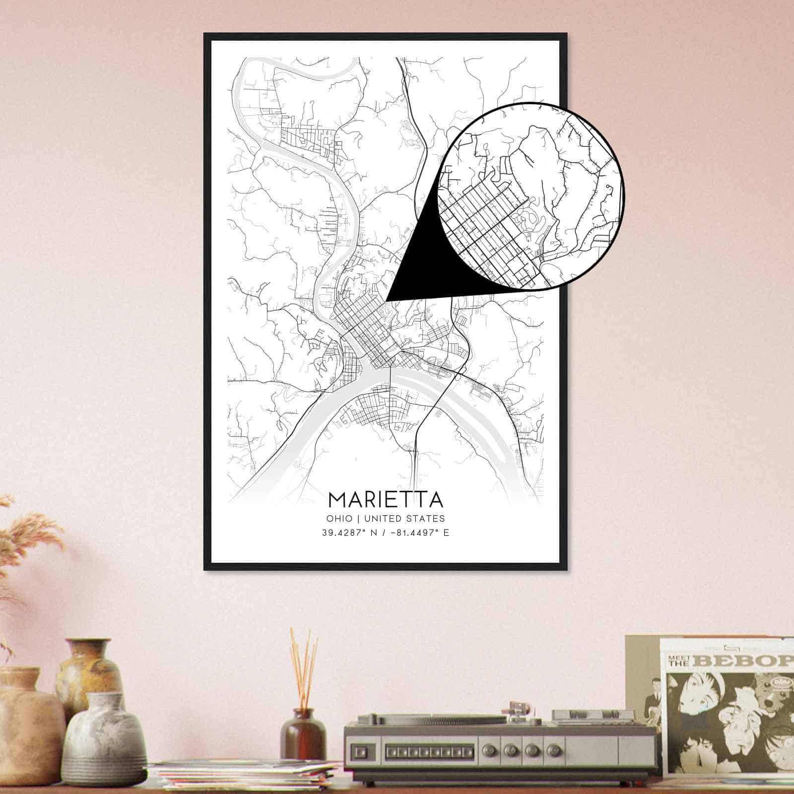 Deerfield Kansas Map Poster, Modern Home Decor Wall Art Print (Copy)