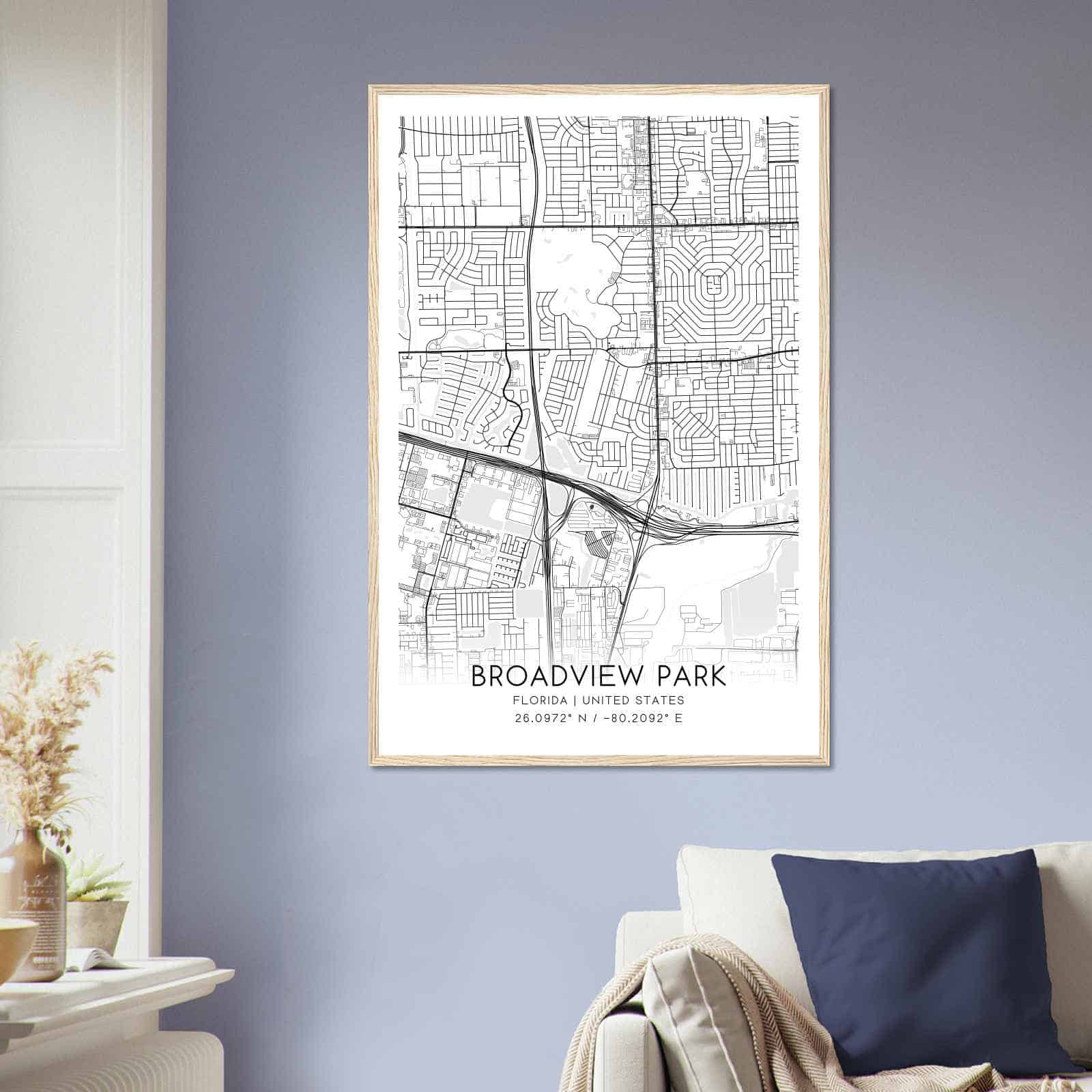 Deerfield Kansas Map Poster, Modern Home Decor Wall Art Print (Copy)