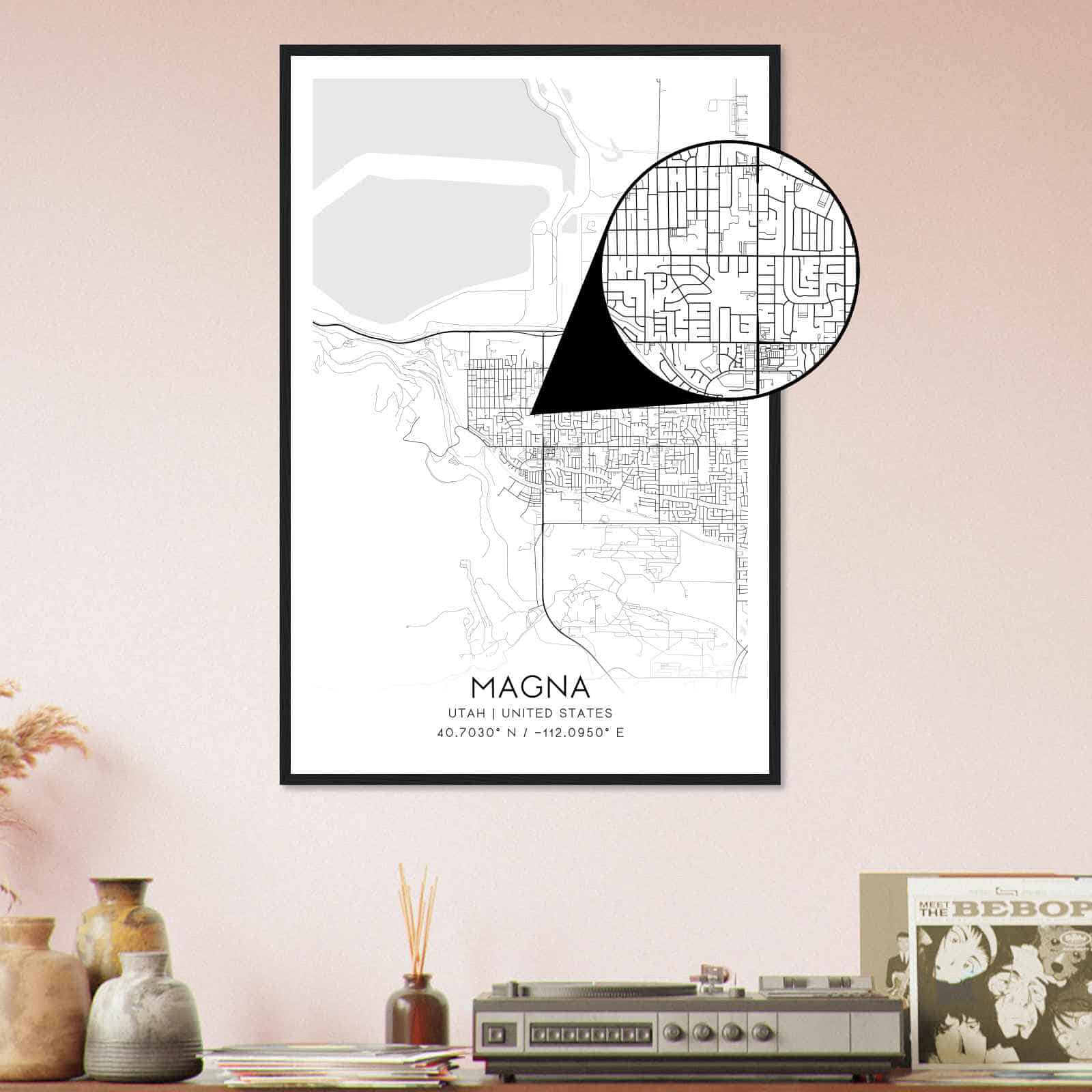 Deerfield Kansas Map Poster, Modern Home Decor Wall Art Print (Copy)