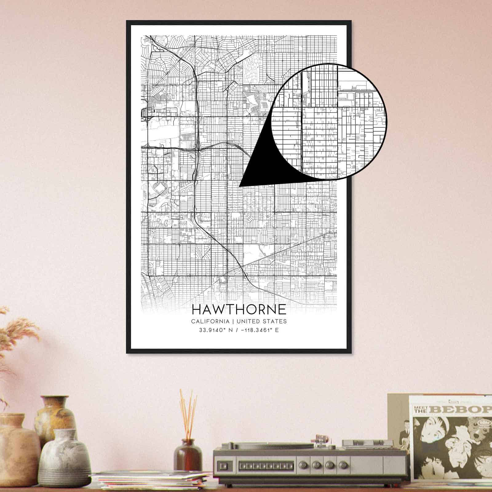 Deerfield Kansas Map Poster, Modern Home Decor Wall Art Print (Copy)