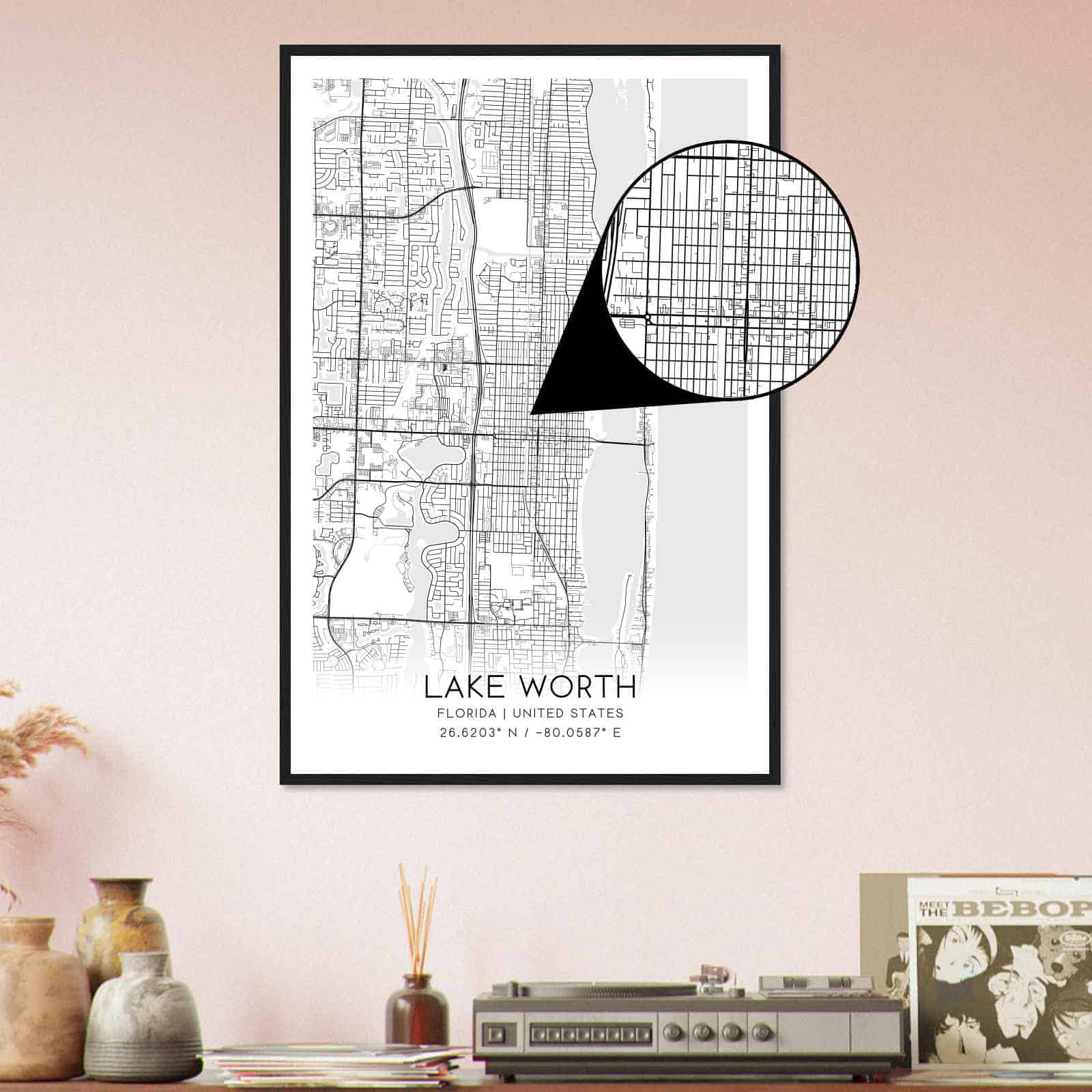 Deerfield Kansas Map Poster, Modern Home Decor Wall Art Print (Copy)