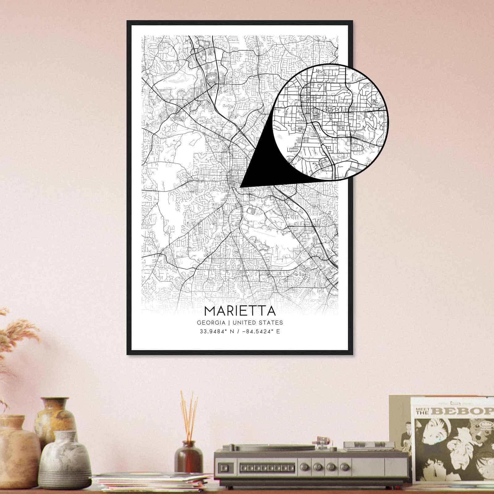 Deerfield Kansas Map Poster, Modern Home Decor Wall Art Print (Copy)