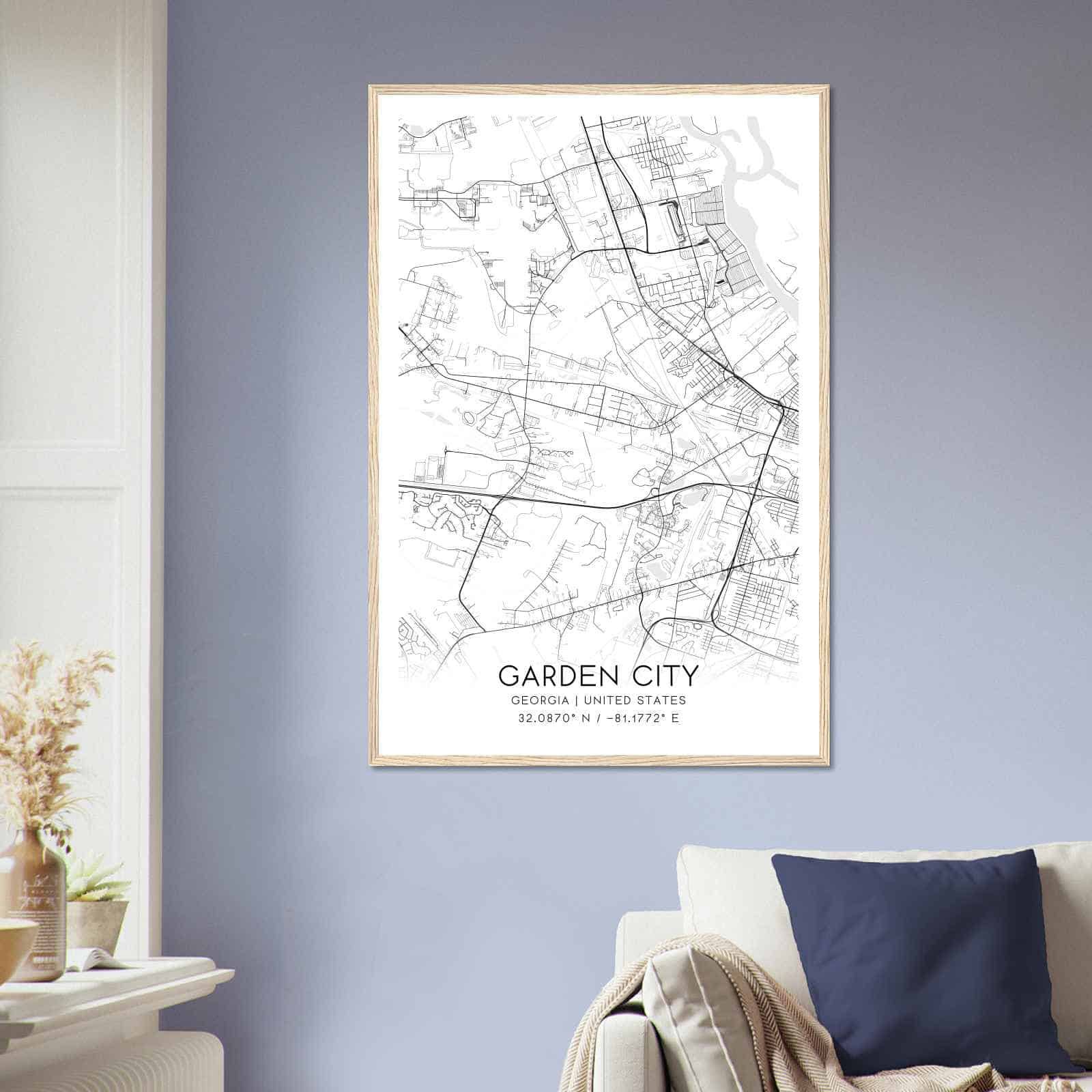 Deerfield Kansas Map Poster, Modern Home Decor Wall Art Print (Copy)