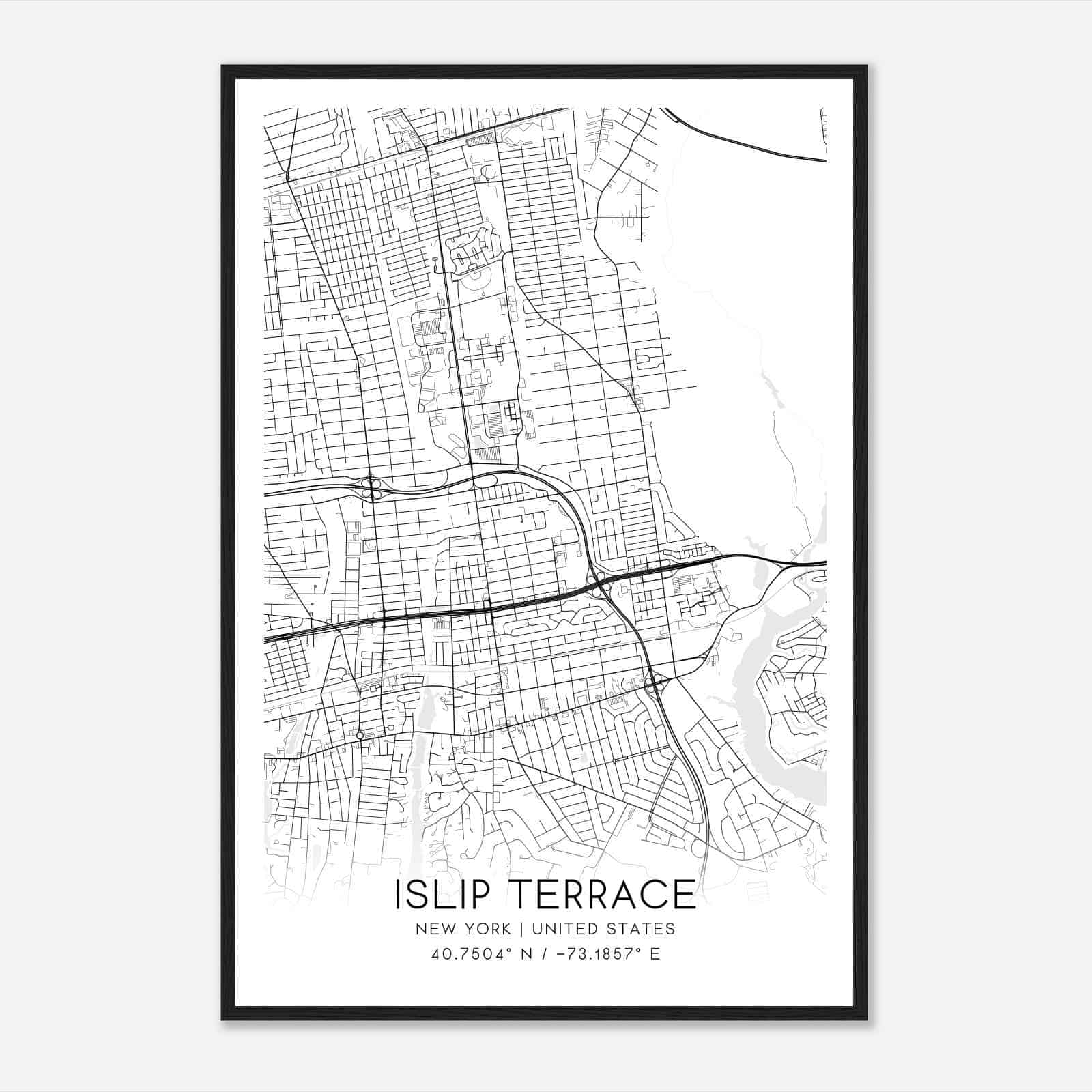 Islip Terrace New York Map Poster, Modern Home Decor Wall Art Print