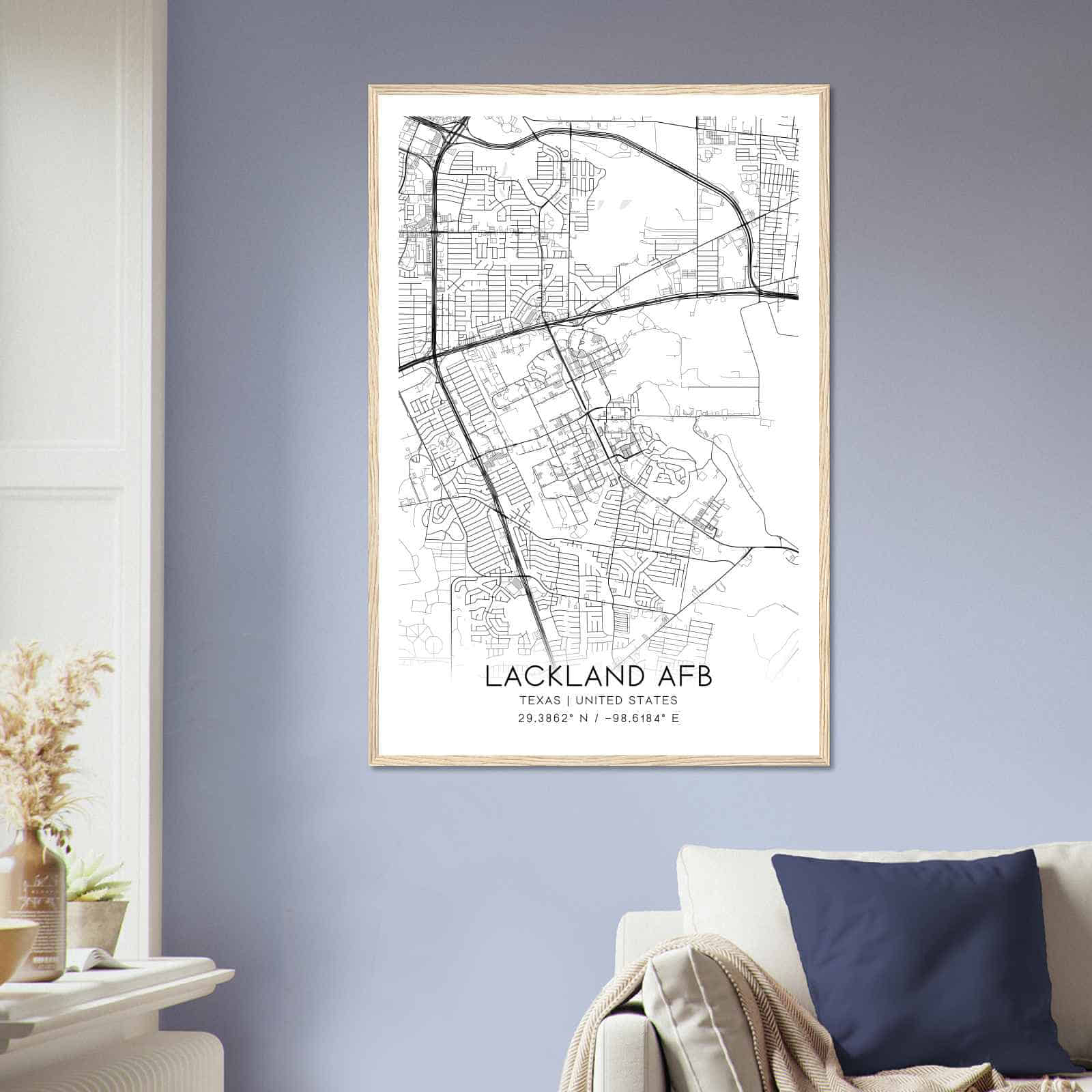 Deerfield Kansas Map Poster, Modern Home Decor Wall Art Print (Copy)