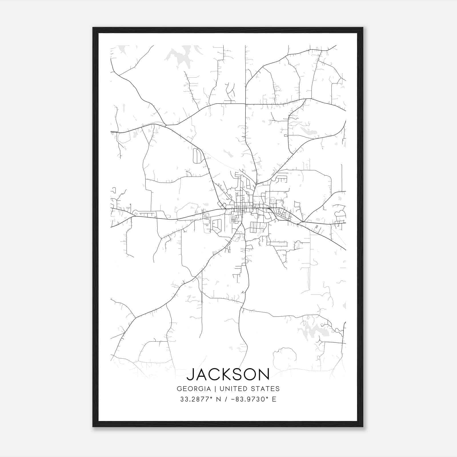Jackson Georgia Map Poster, Modern Home Decor Wall Art Print Jackson Georgia Map Poster, Modern Home Decor Wall Art Print