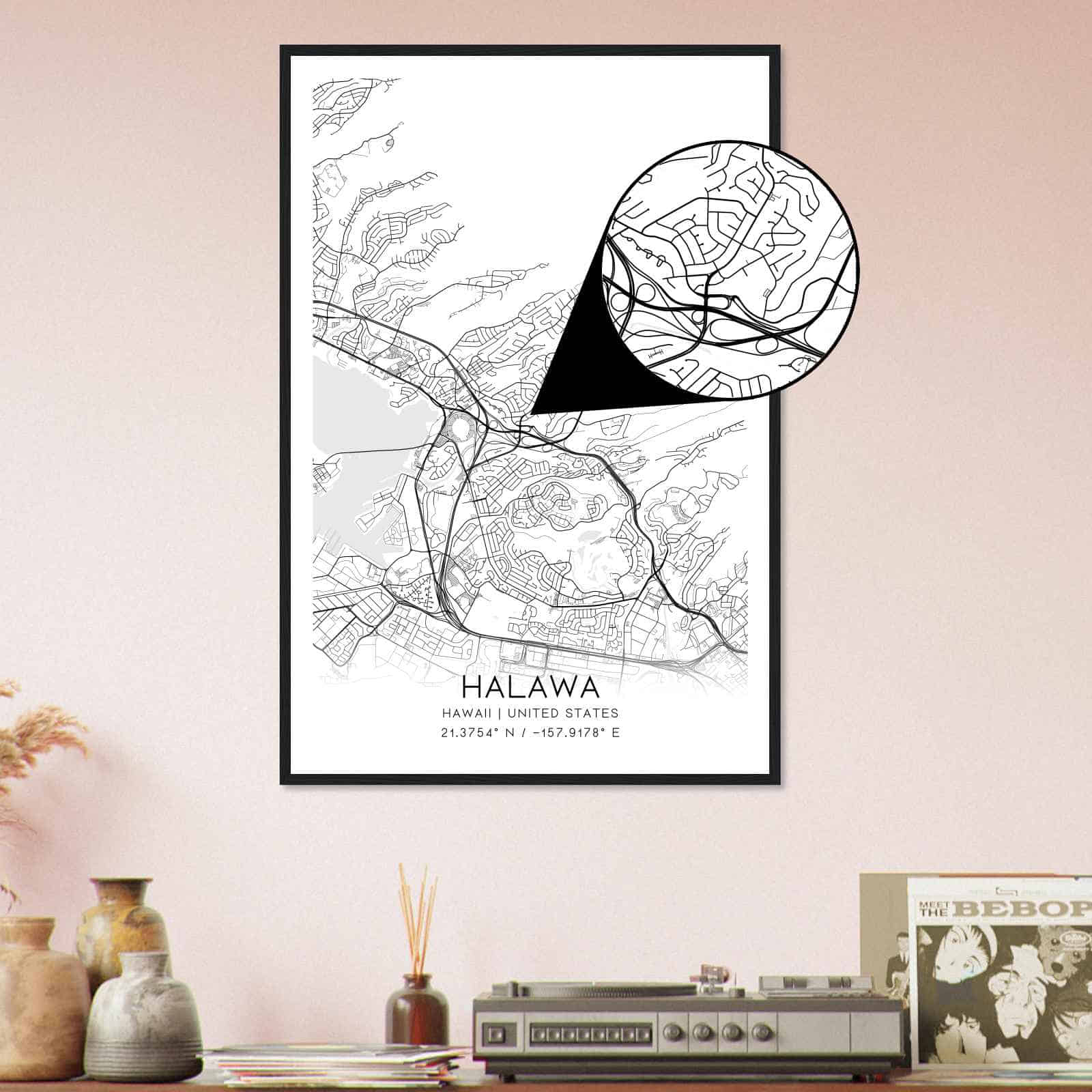 Deerfield Kansas Map Poster, Modern Home Decor Wall Art Print (Copy)