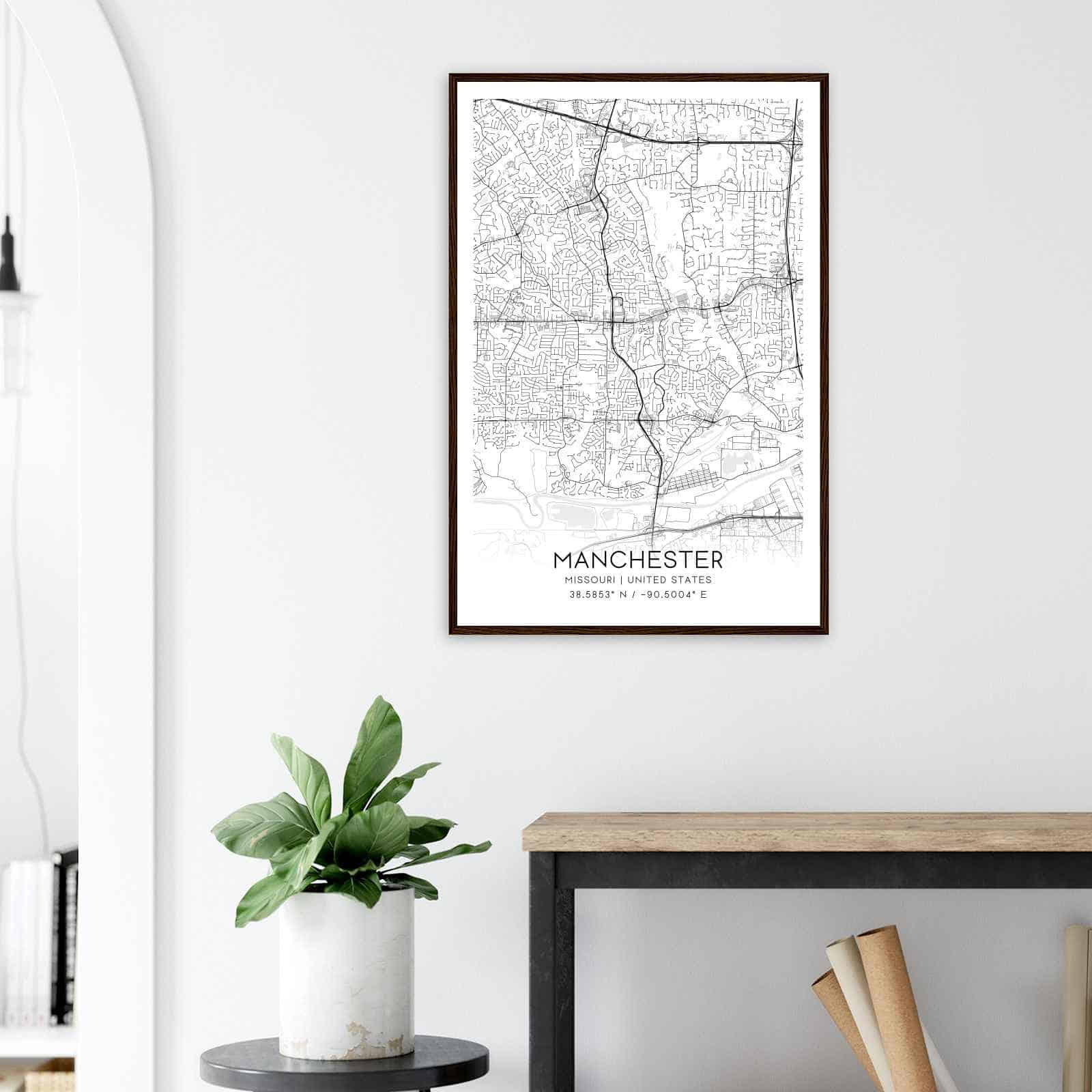 Deerfield Kansas Map Poster, Modern Home Decor Wall Art Print (Copy)