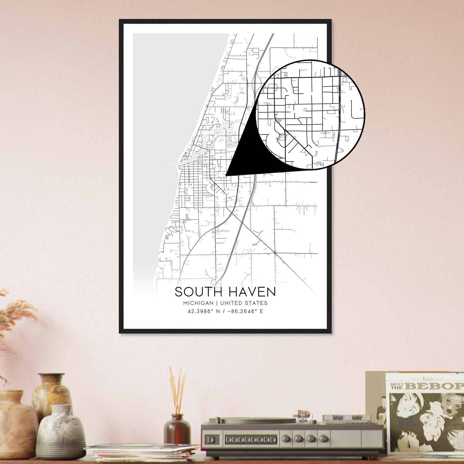 Deerfield Kansas Map Poster, Modern Home Decor Wall Art Print (Copy)
