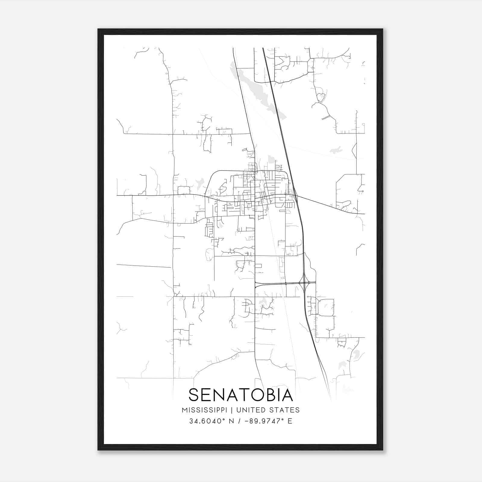 Senatobia Mississippi Map Poster, Modern Home Decor Wall Art Print Senatobia Mississippi Map Poster, Modern Home Decor Wall Art Print