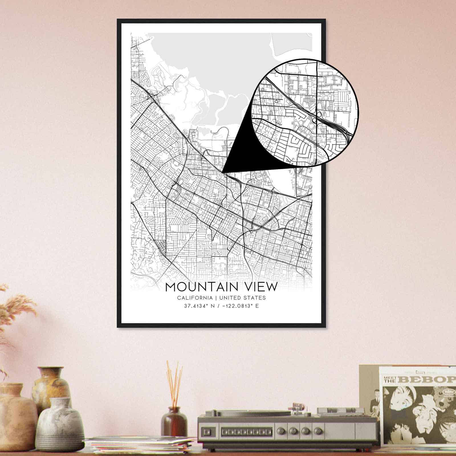Deerfield Kansas Map Poster, Modern Home Decor Wall Art Print (Copy)