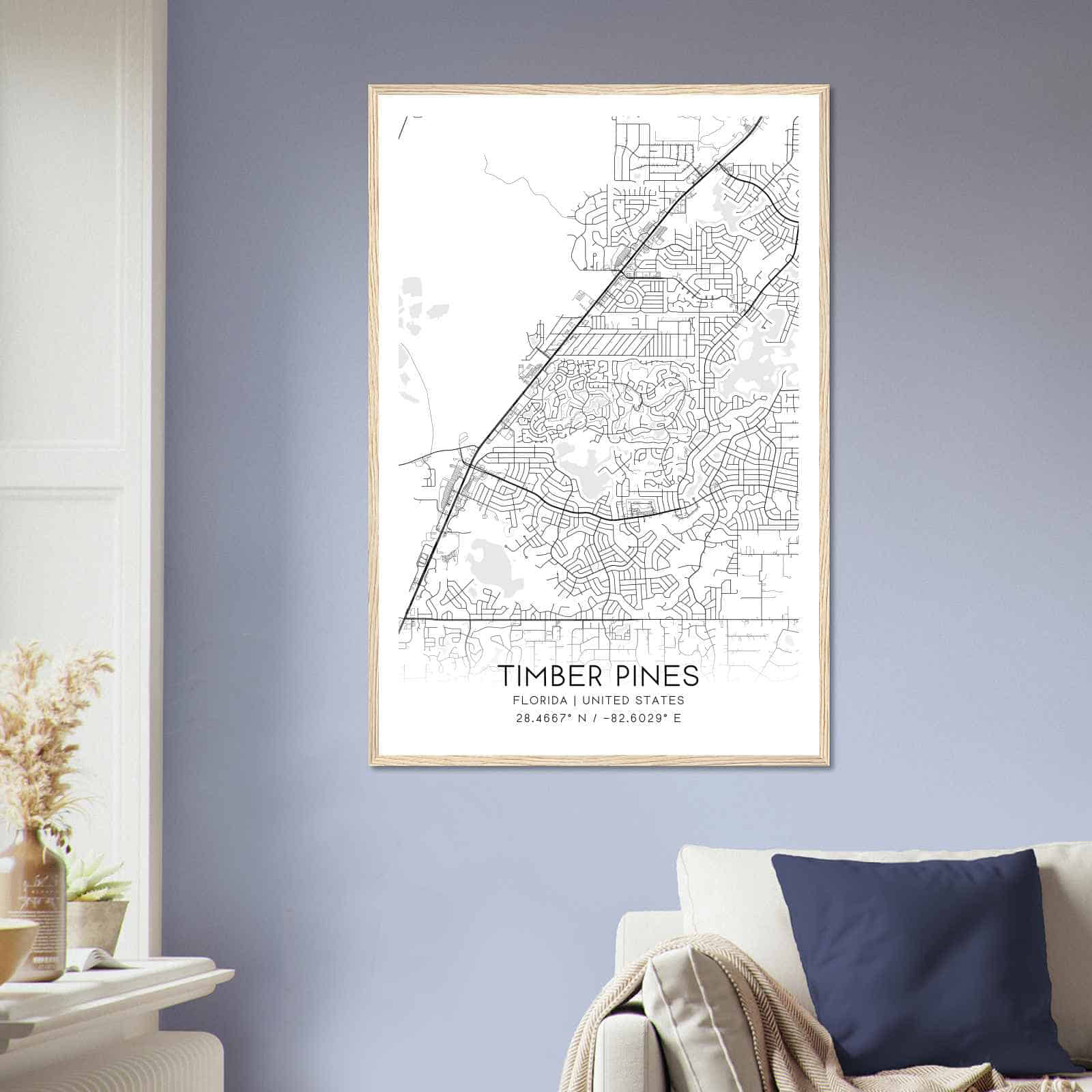 Deerfield Kansas Map Poster, Modern Home Decor Wall Art Print (Copy)