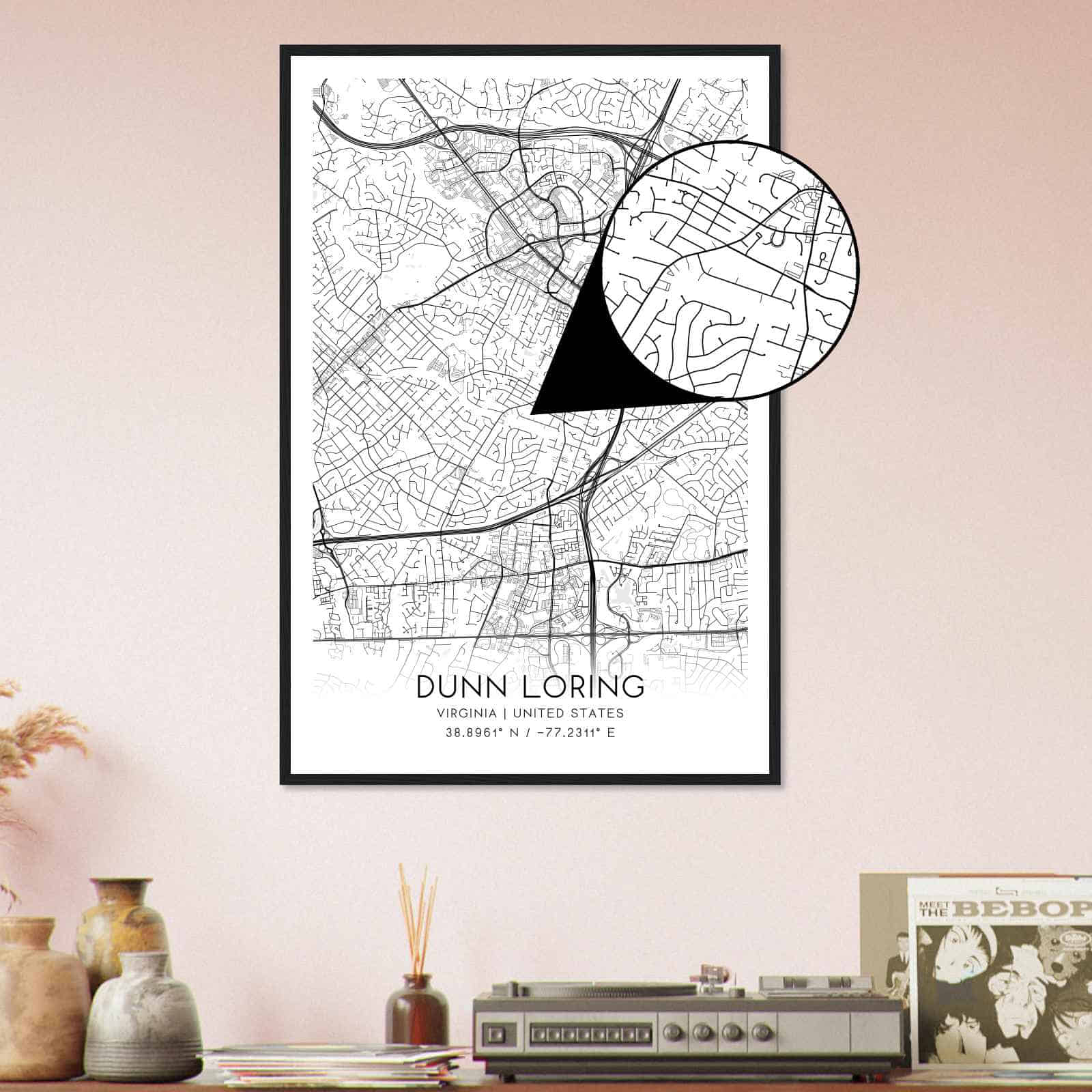 Deerfield Kansas Map Poster, Modern Home Decor Wall Art Print (Copy)