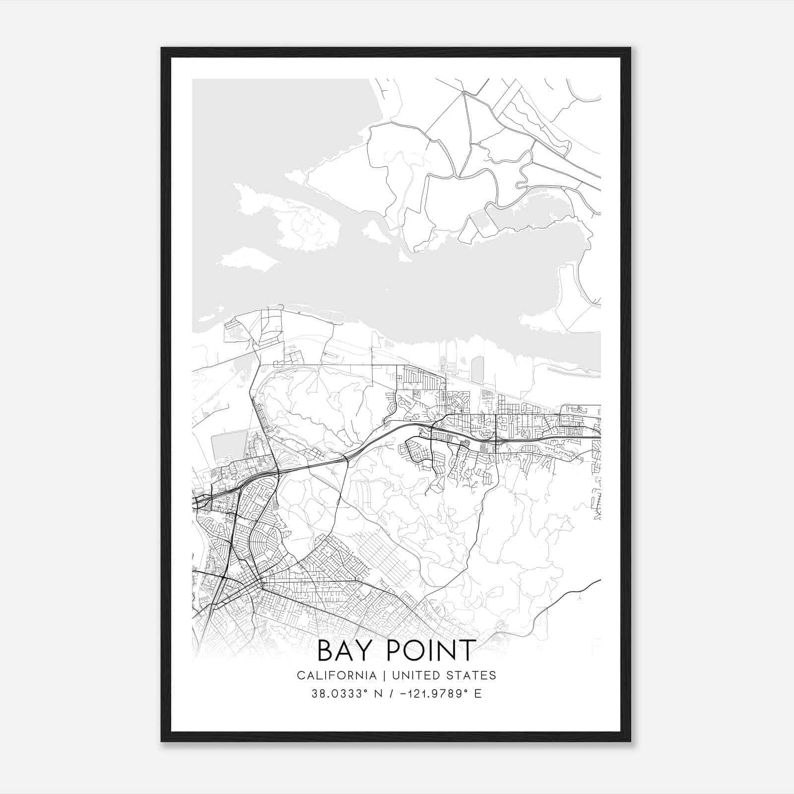 Bay Point California Map Poster, Modern Home Decor Wall Art Print