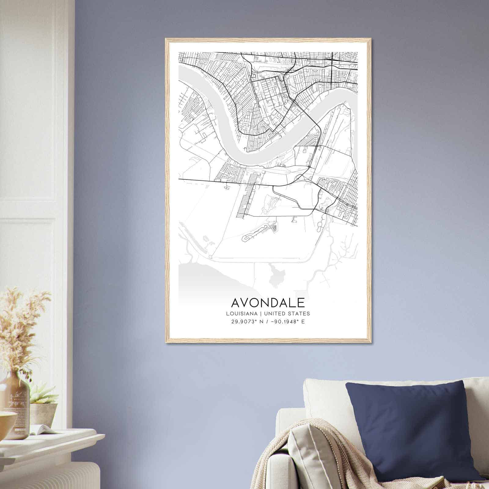 Deerfield Kansas Map Poster, Modern Home Decor Wall Art Print (Copy)