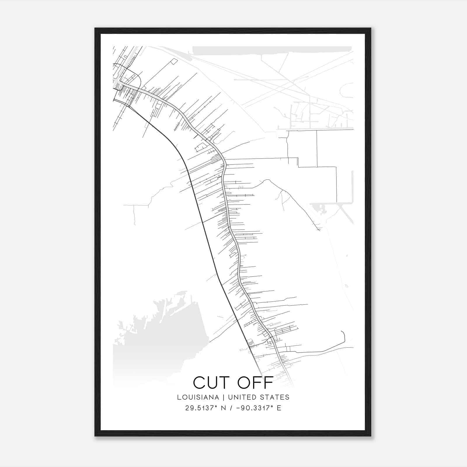Cut Off Louisiana Map Poster, Modern Home Decor Wall Art Print Cut Off Louisiana Map Poster, Modern Home Decor Wall Art Print