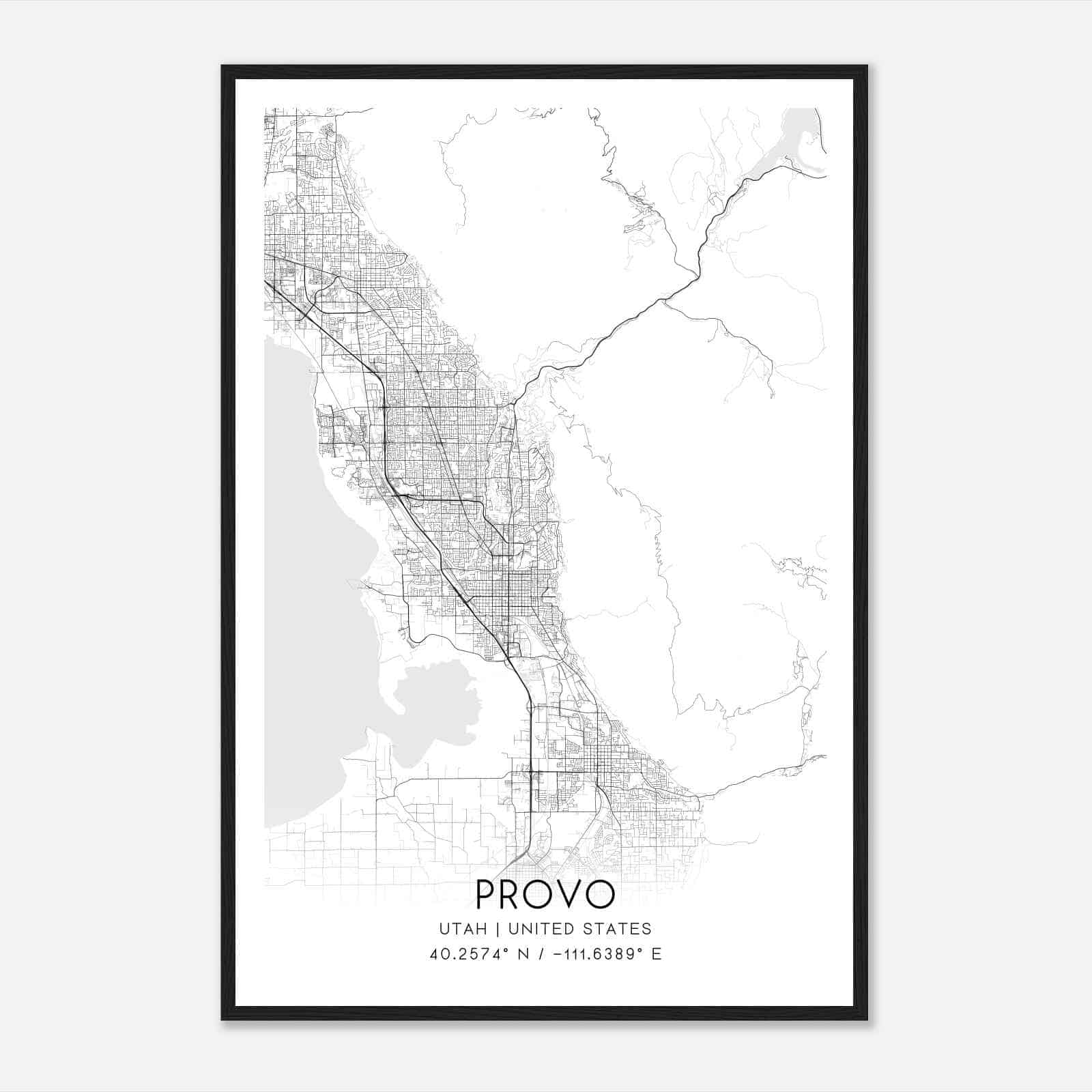 Provo Utah Map Poster, Modern Home Decor Wall Art Print Provo Utah Map Poster, Modern Home Decor Wall Art Print