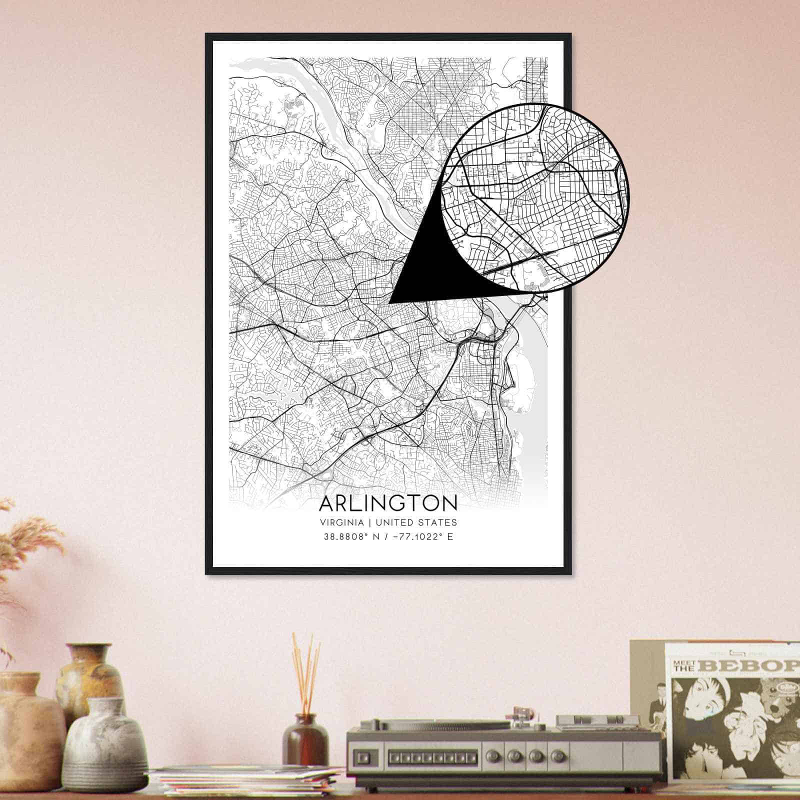 Deerfield Kansas Map Poster, Modern Home Decor Wall Art Print (Copy)
