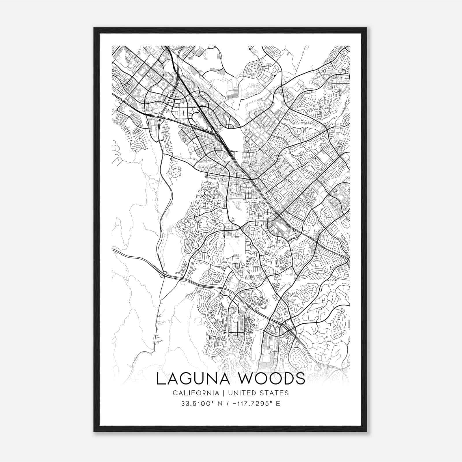 Laguna Woods California Map Poster, Modern Home Decor Wall Art Print Laguna Woods California Map Poster, Modern Home Decor Wall Art Print