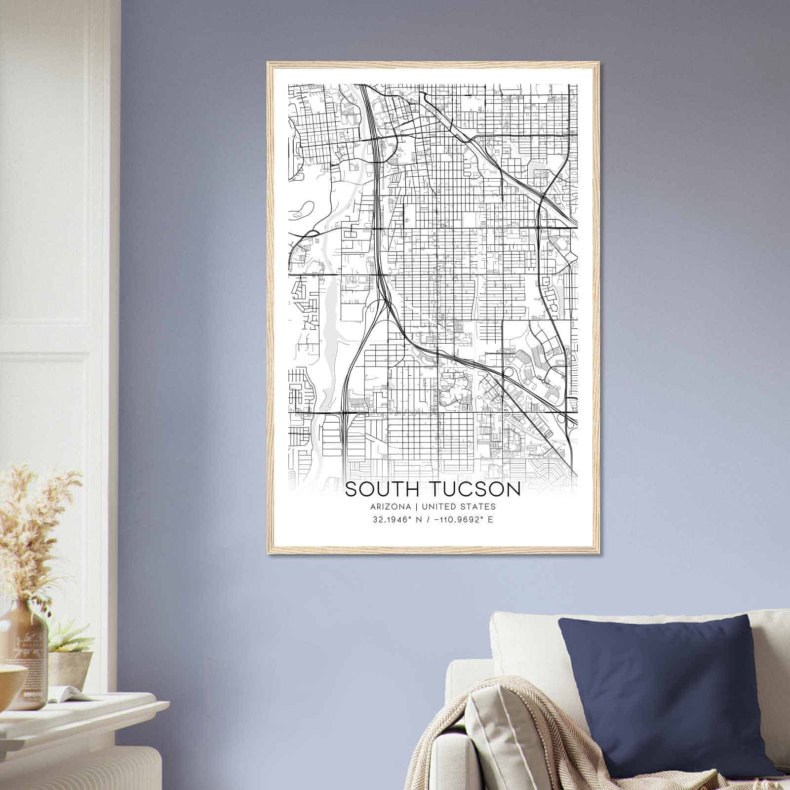 Deerfield Kansas Map Poster, Modern Home Decor Wall Art Print (Copy)