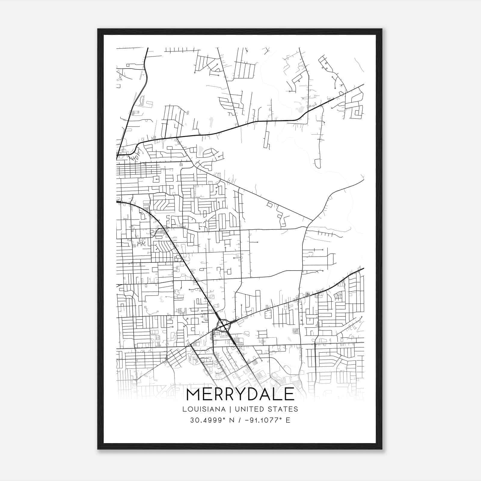 Merrydale Louisiana Map Poster, Modern Home Decor Wall Art Print Merrydale Louisiana Map Poster, Modern Home Decor Wall Art Print