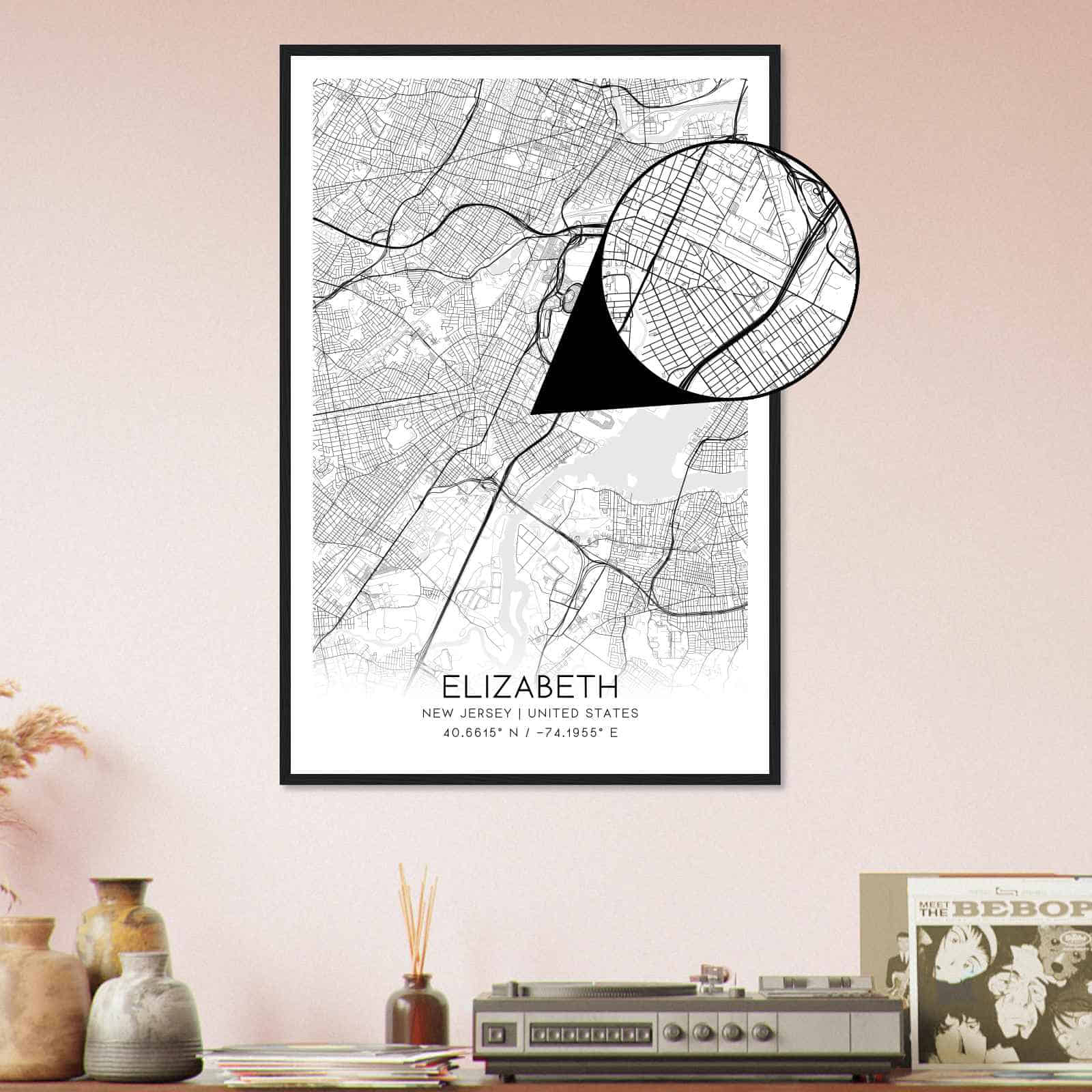 Deerfield Kansas Map Poster, Modern Home Decor Wall Art Print (Copy)