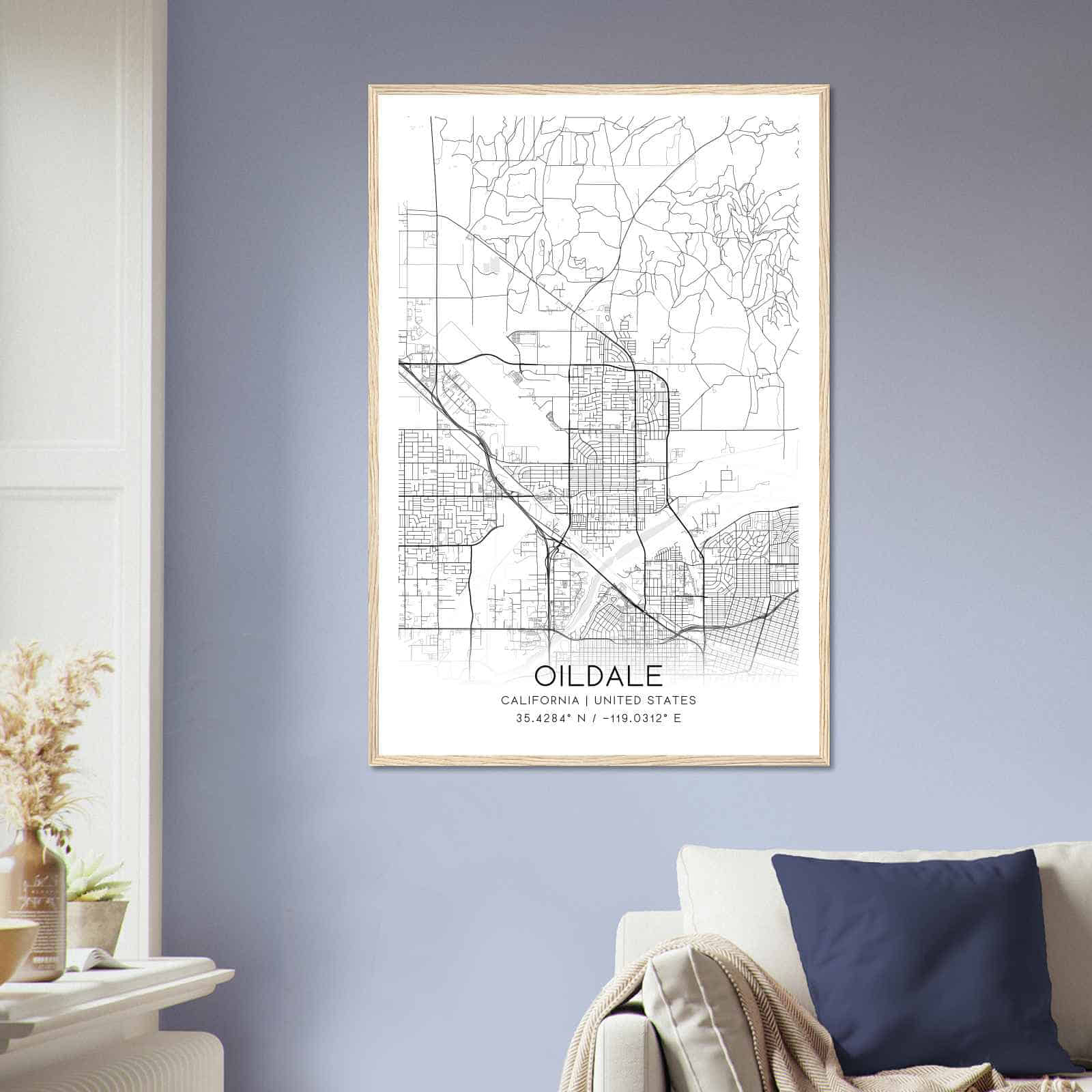 Deerfield Kansas Map Poster, Modern Home Decor Wall Art Print (Copy)