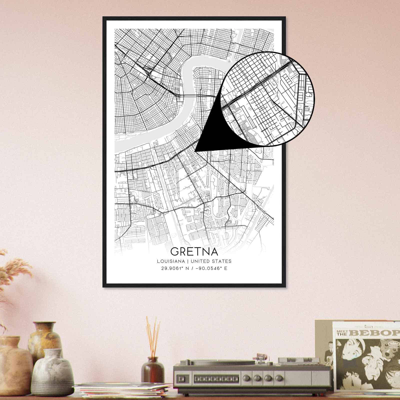 Deerfield Kansas Map Poster, Modern Home Decor Wall Art Print (Copy)