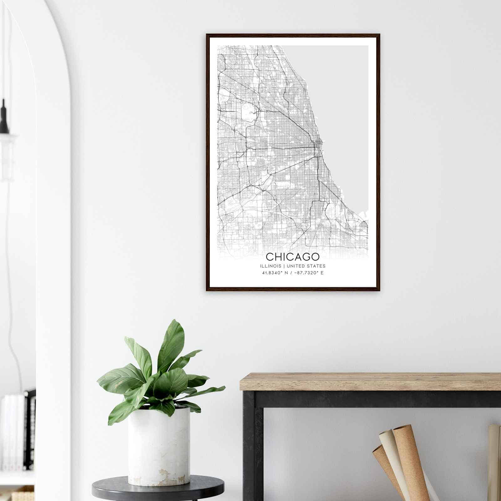 Deerfield Kansas Map Poster, Modern Home Decor Wall Art Print (Copy)