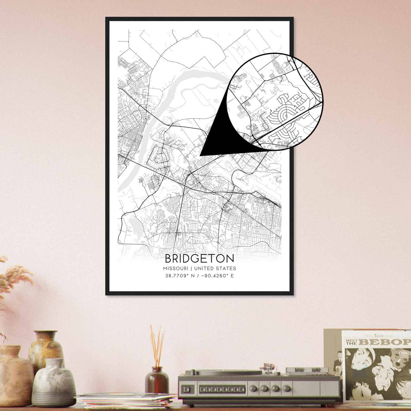 Deerfield Kansas Map Poster, Modern Home Decor Wall Art Print (Copy)
