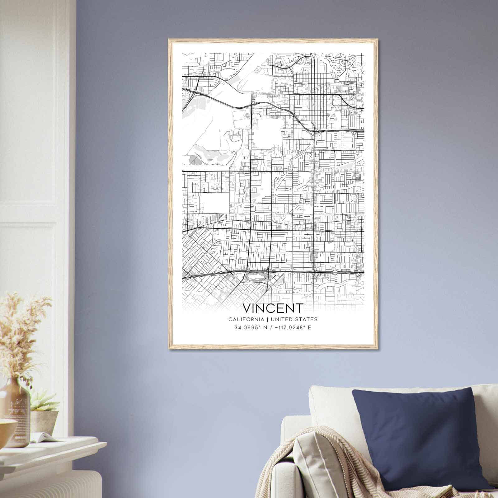 Deerfield Kansas Map Poster, Modern Home Decor Wall Art Print (Copy)