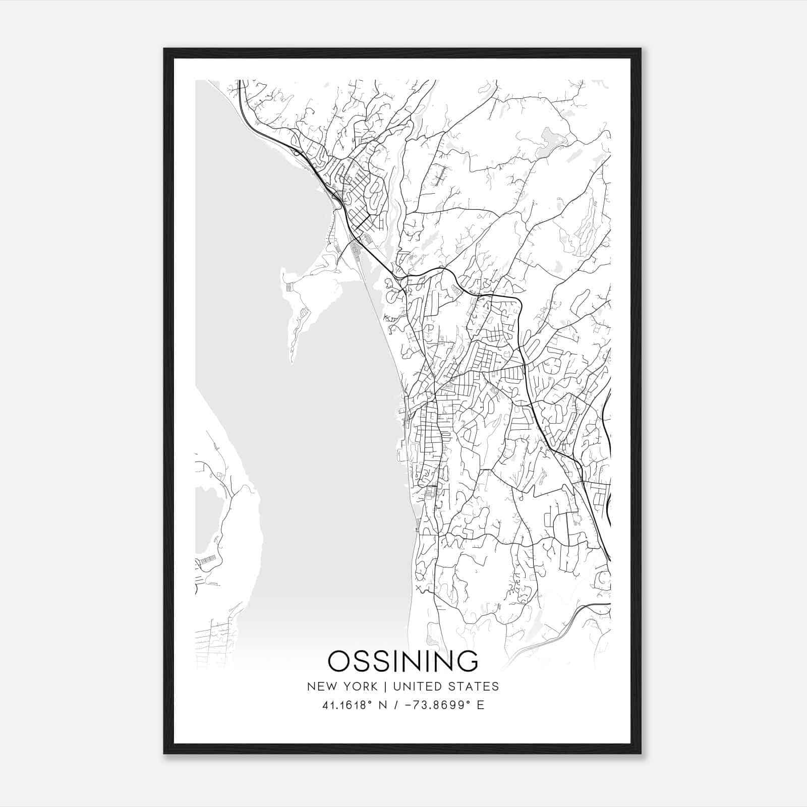 Ossining New York Map Poster, Modern Home Decor Wall Art Print Ossining New York Map Poster, Modern Home Decor Wall Art Print